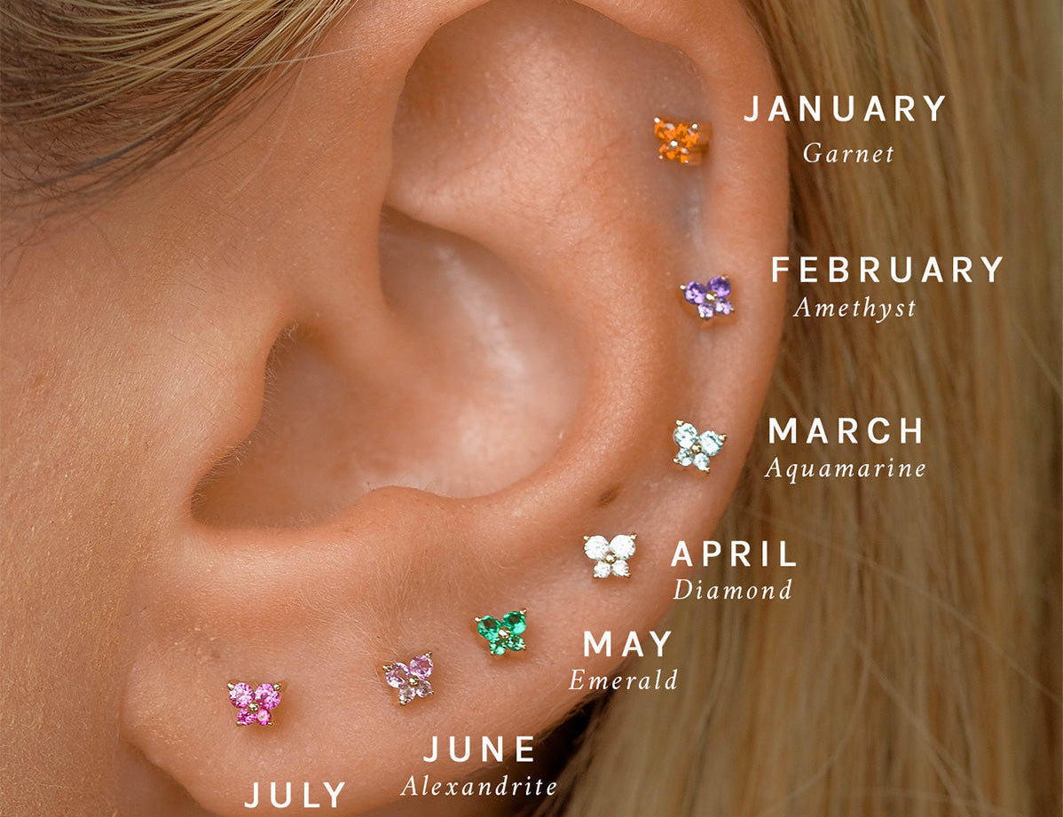 14K Solid Gold Cho Butterfly Single Stud | S-kin Studio Jewelry | Ethical Piercing Earrings