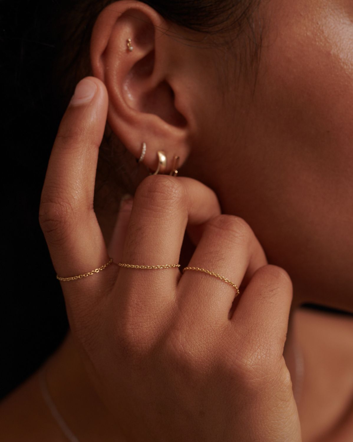 Solid Gold Minimal Chain Ring