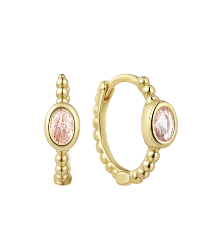 Clio Hoops - Soft Pink CZ (October)