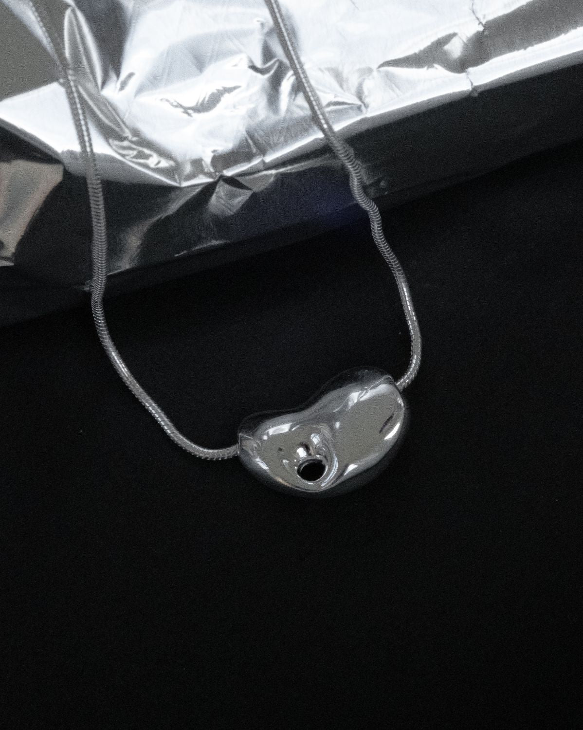 Crush Heart Pebble Necklace - Sterling Silver