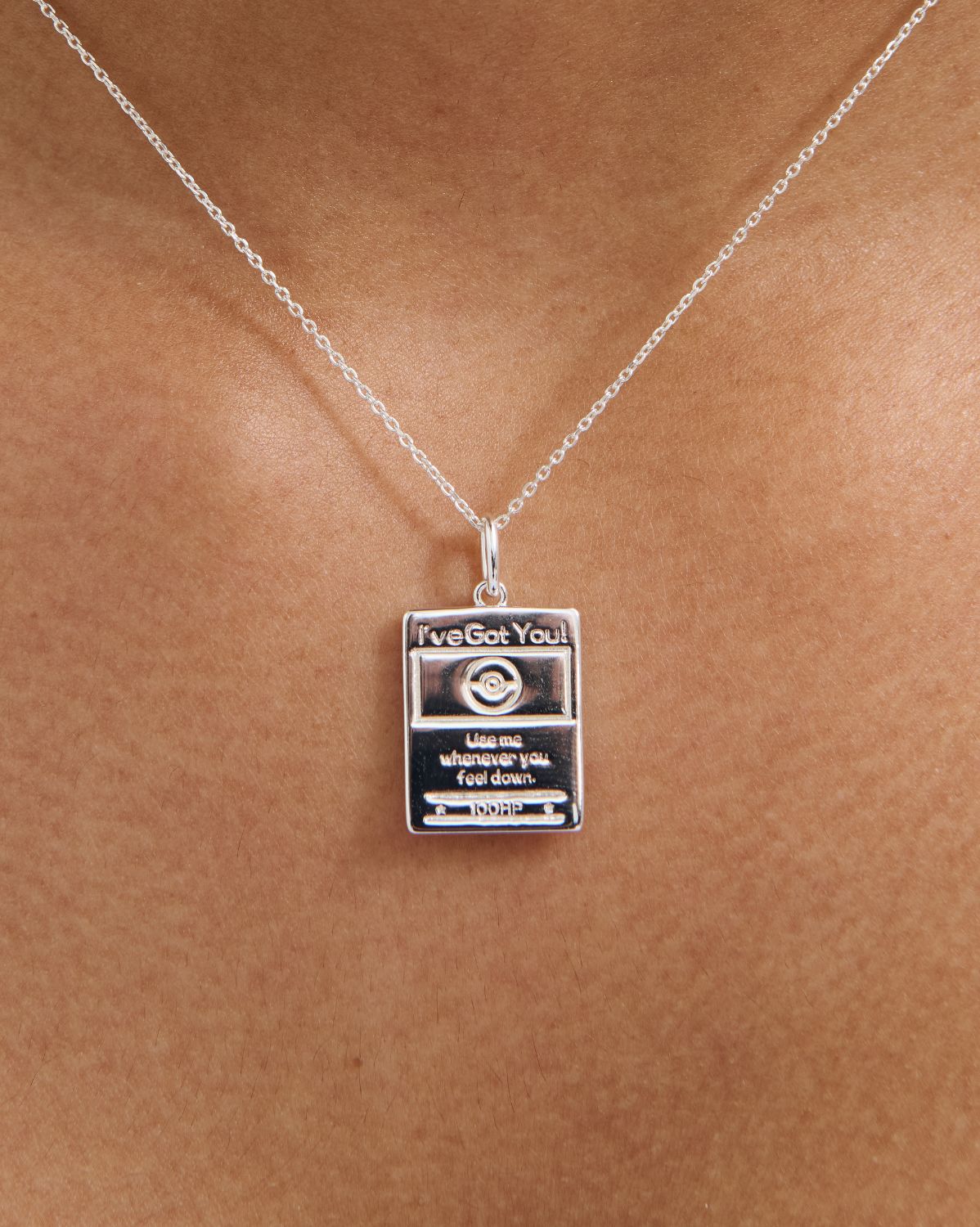 Pokemon Trading Card Pendant Necklace - Sterling Silver