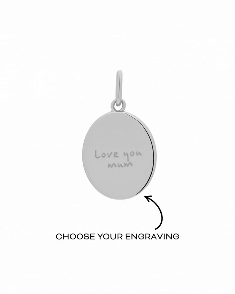 Custom Engraved Oval Pendant - Sterling Silver