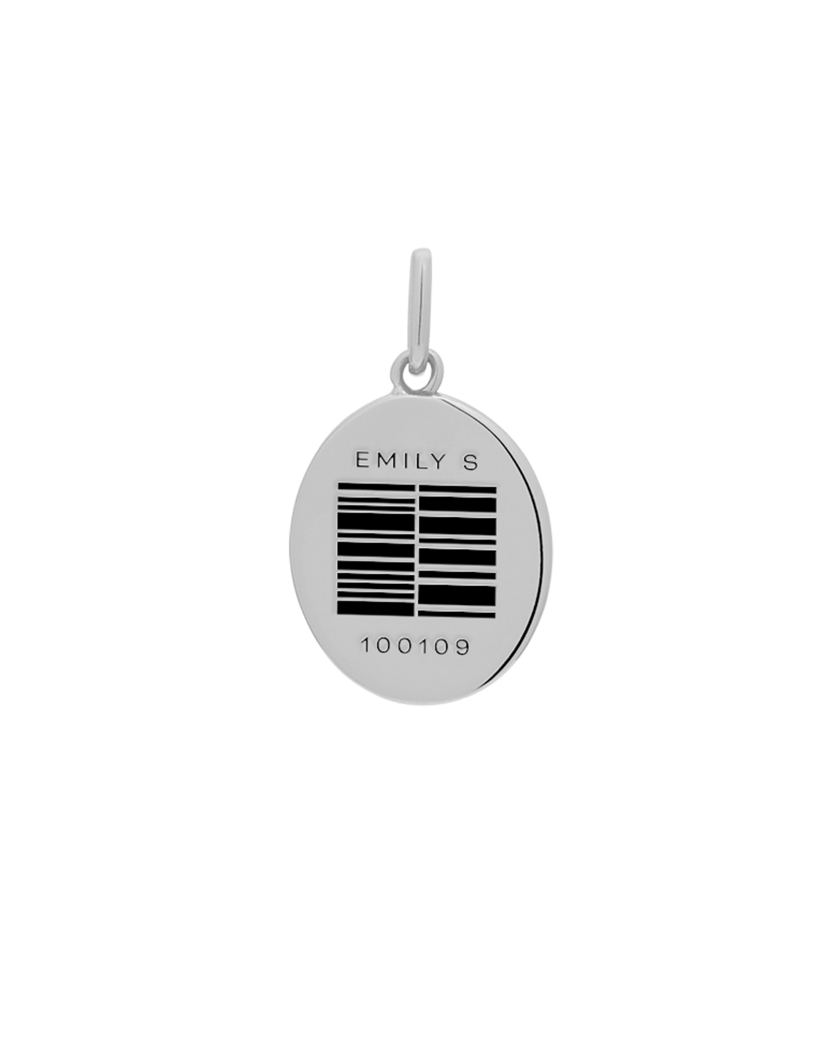 Custom Engraved Oval Pendant - Sterling Silver