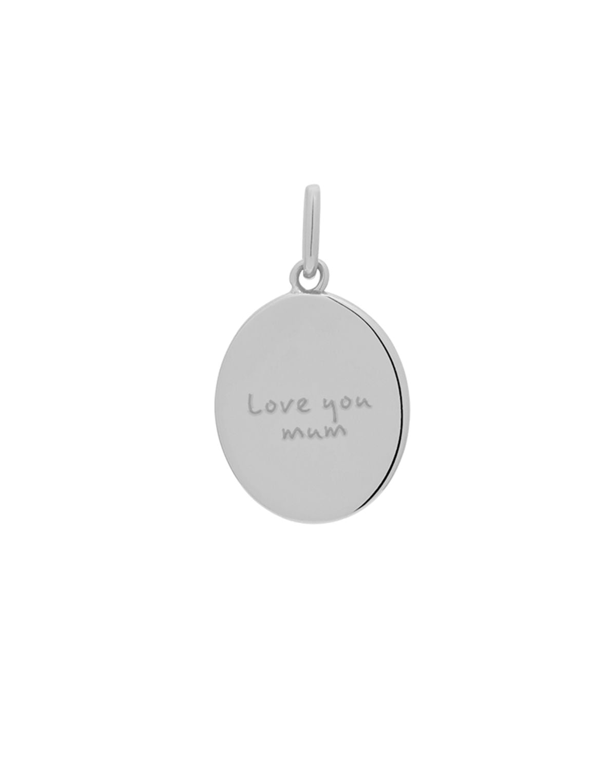 Custom Engraved Oval Pendant - Sterling Silver