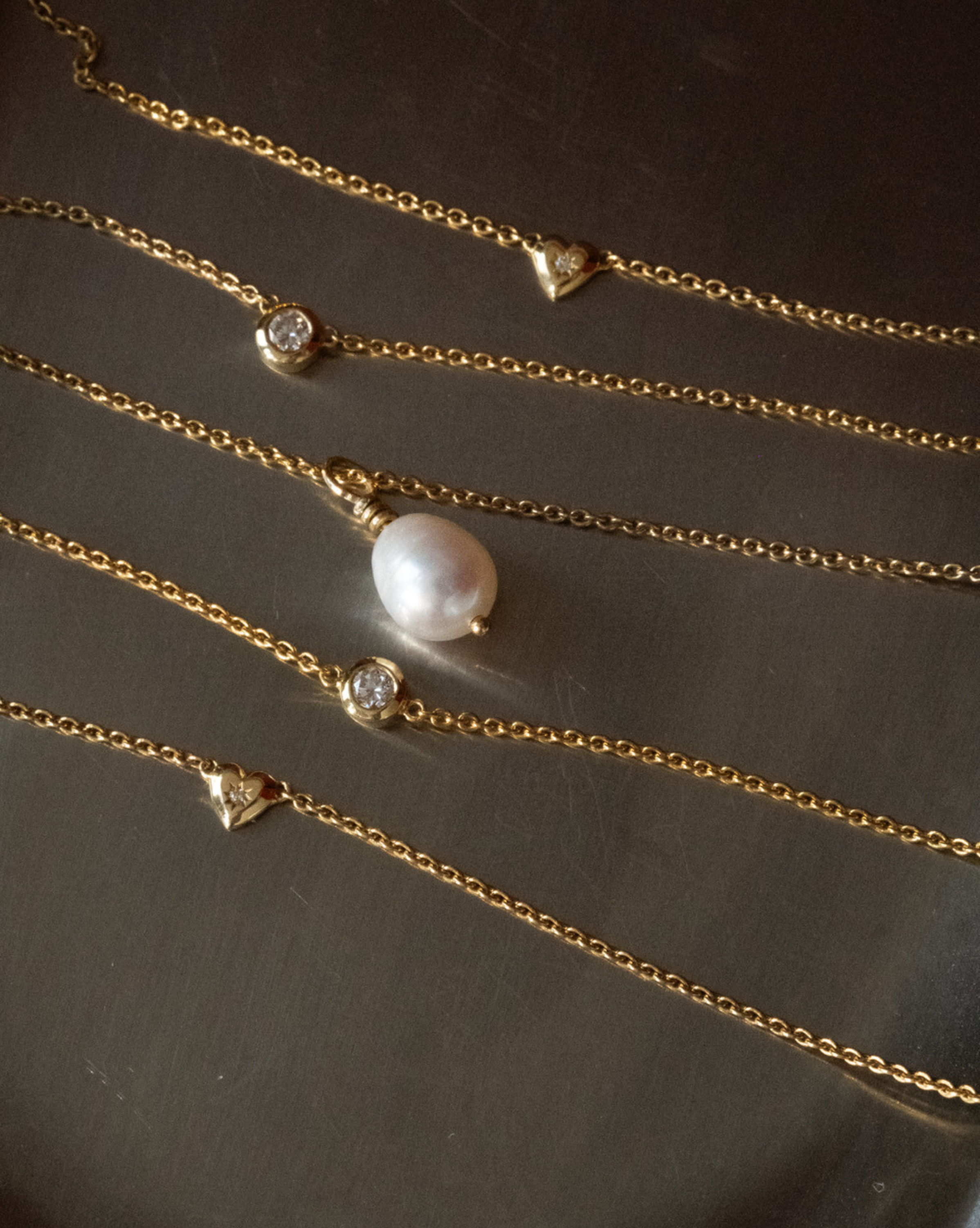 Kaia Pearl Solid Gold Necklace