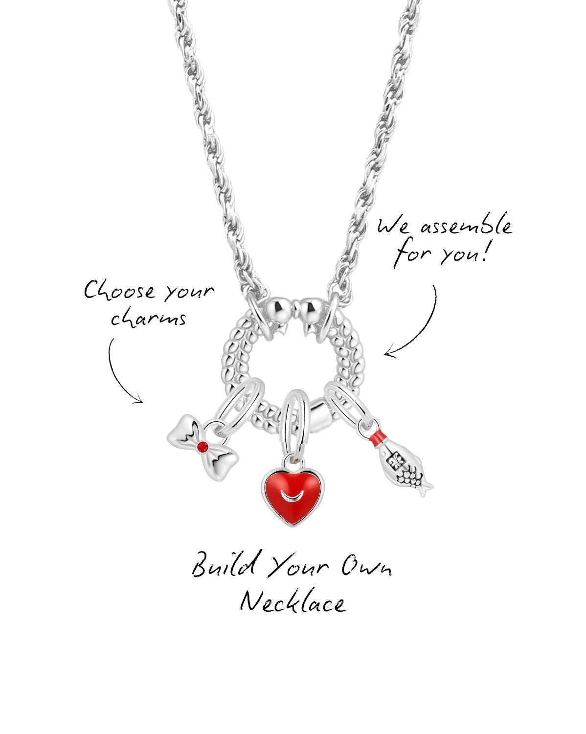 Kiki Carabiner Necklace - Sterling Silver (Build Your Own)