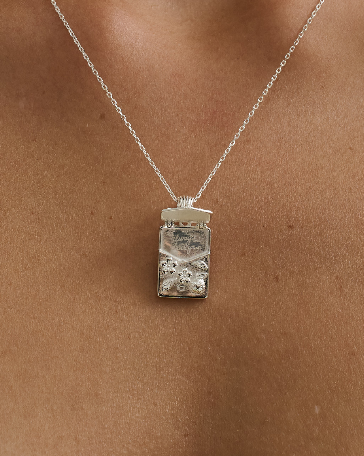 Always Lucky Red Pocket Necklace - Sterling Silver