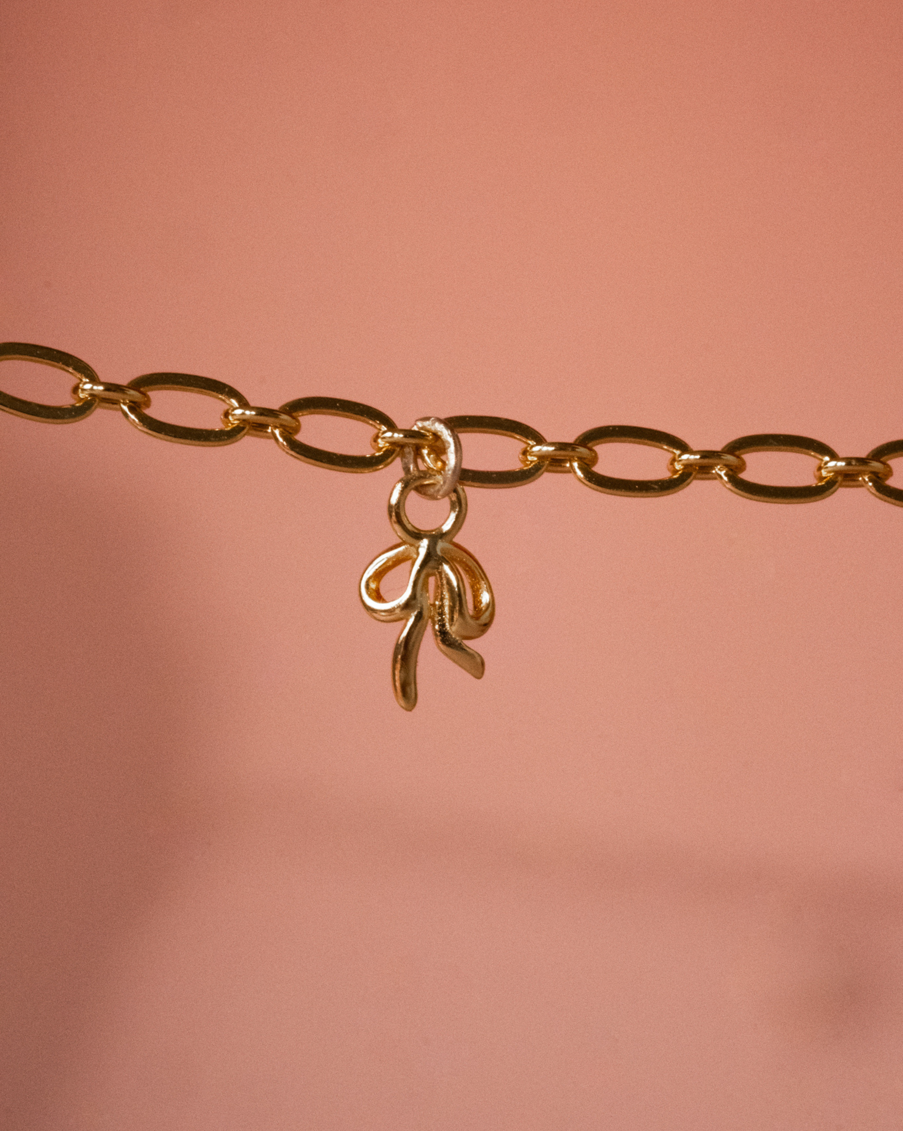 Ribbon Bow Solid Gold Pendant