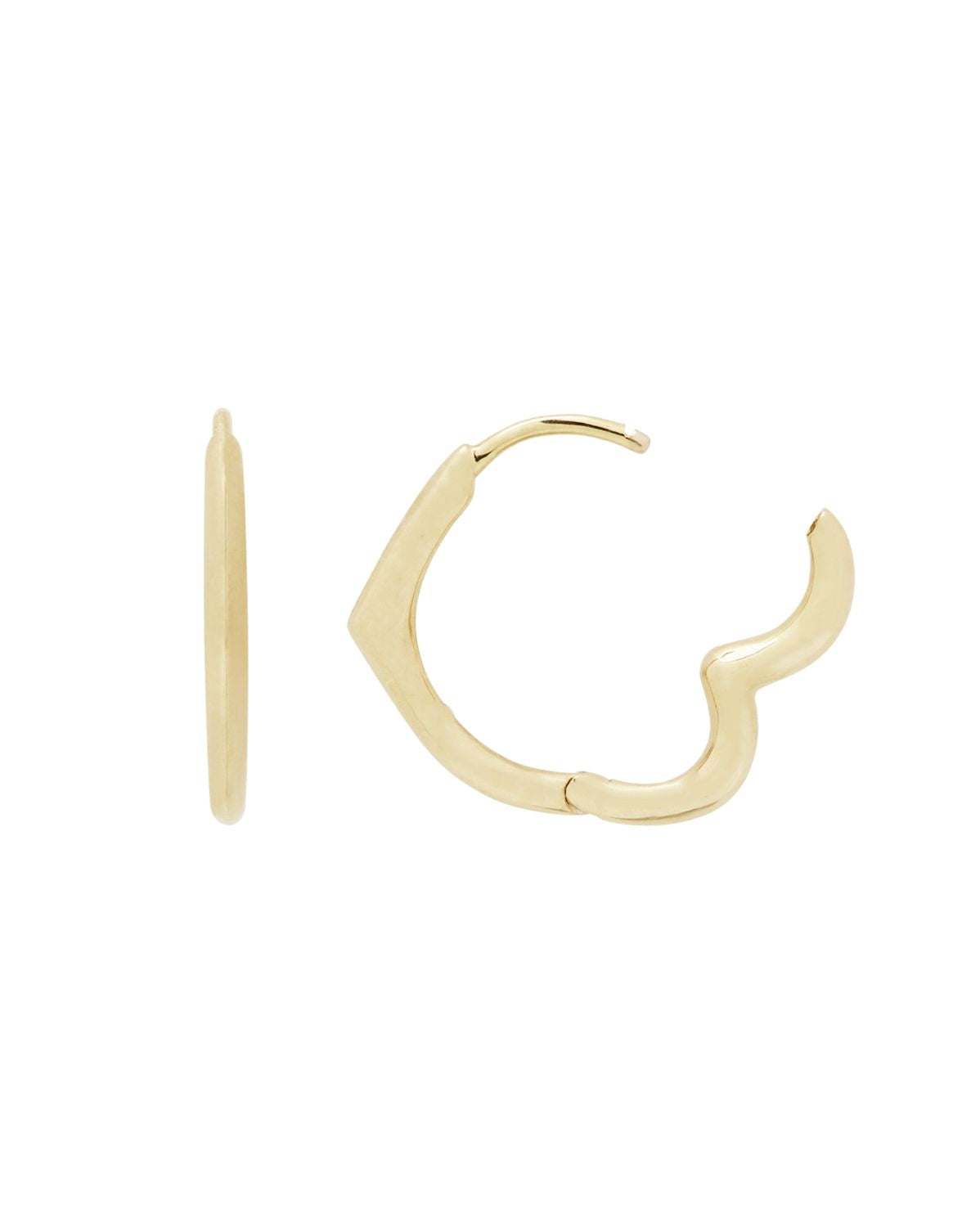 Croia Solid Gold Heart Huggie Hoops