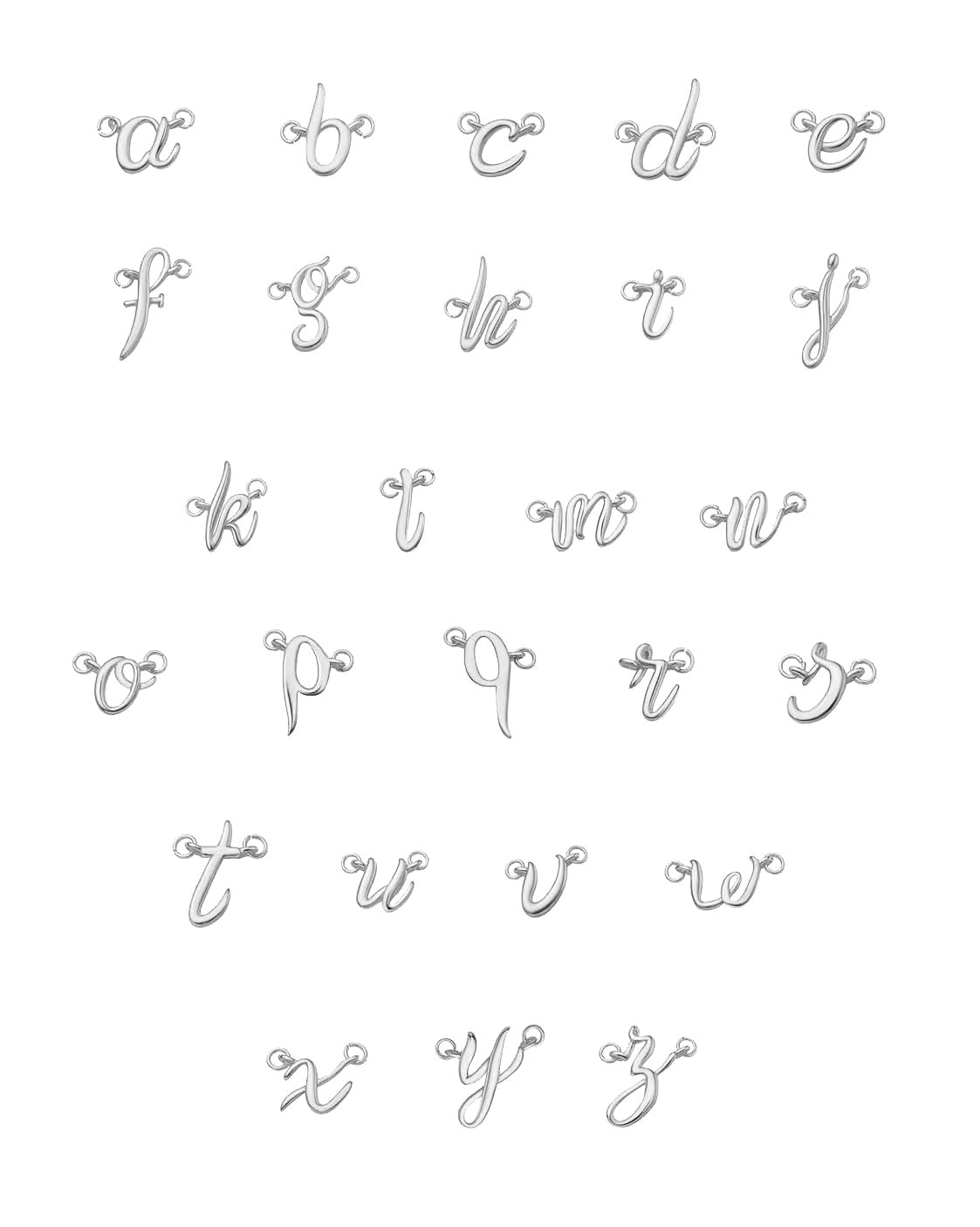 Amour Cursive Initial Necklace - Sterling Silver