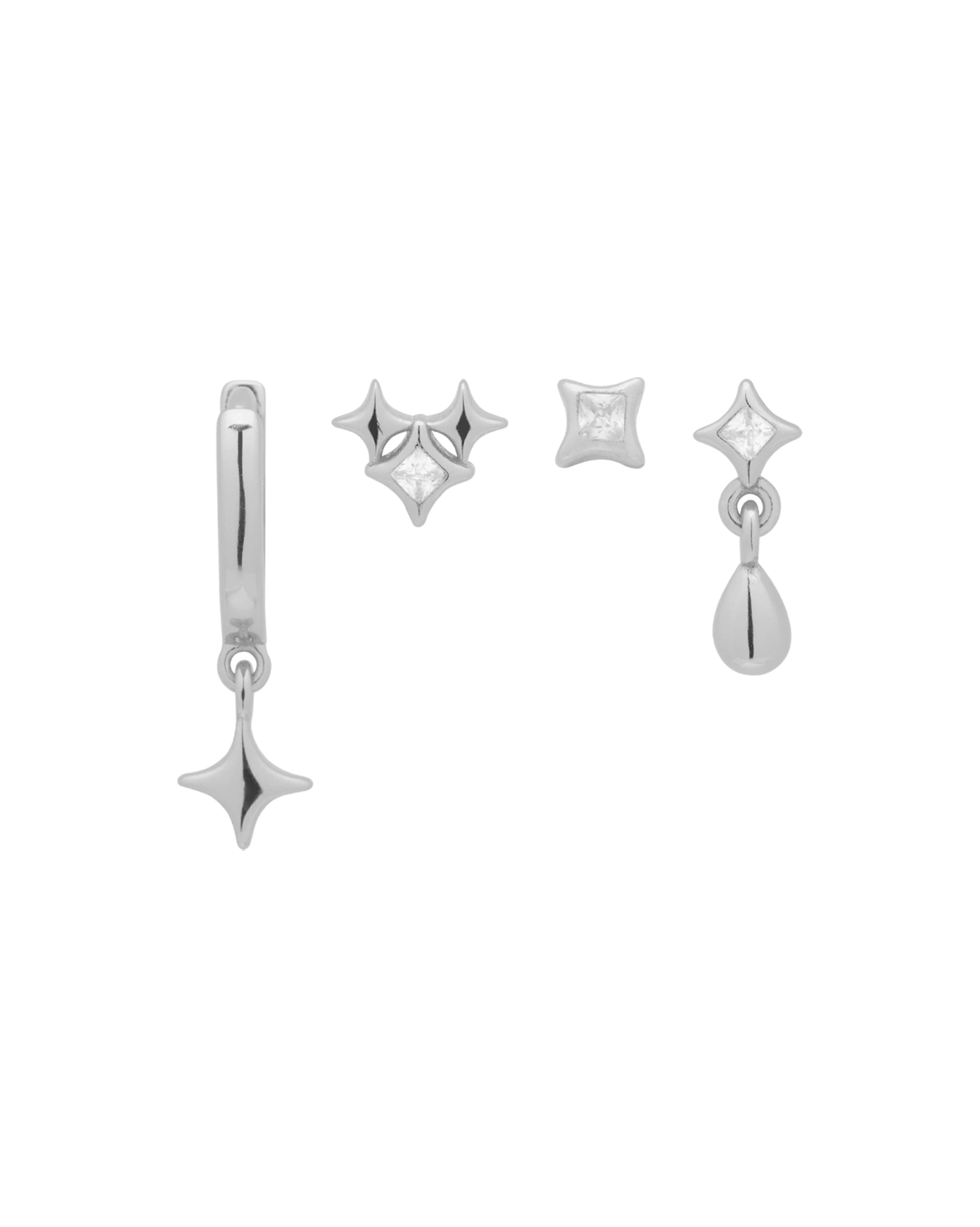 Edward Sparkle Earrings Set - Sterling Silver