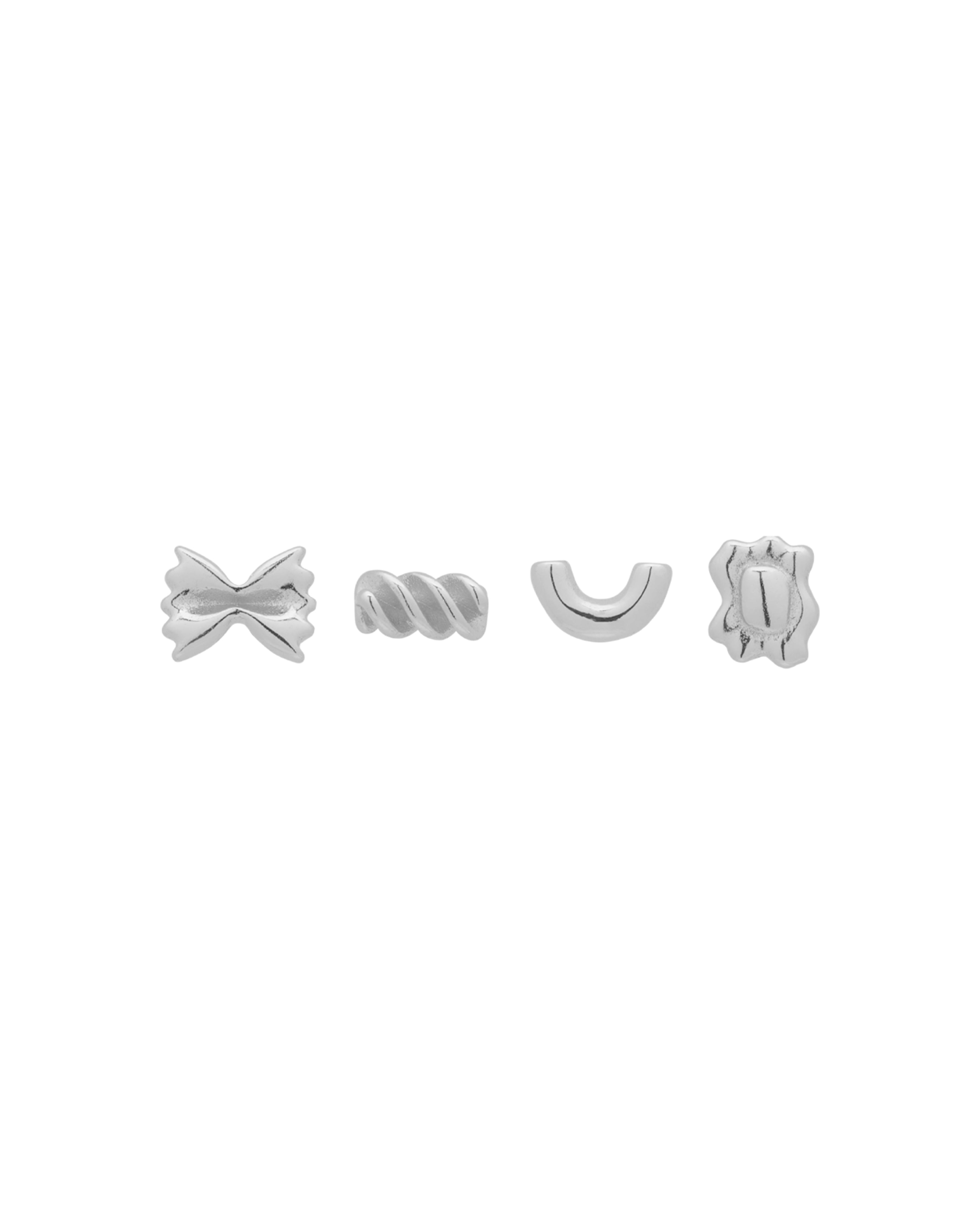 Pasta Shapes Earrings Set - Sterling Silver