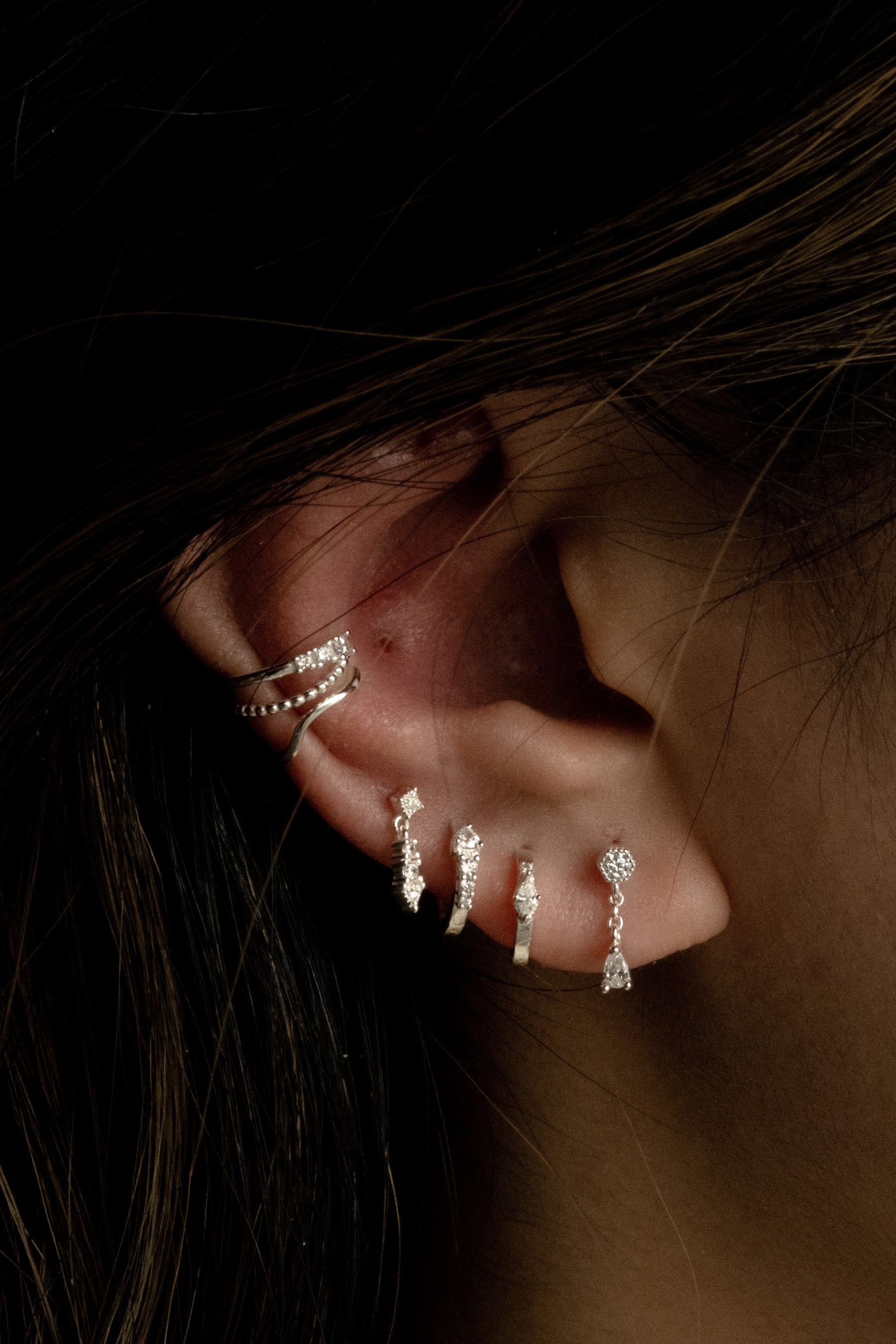 Ruth Minimal Ear Cuffs Set - Sterling Silver