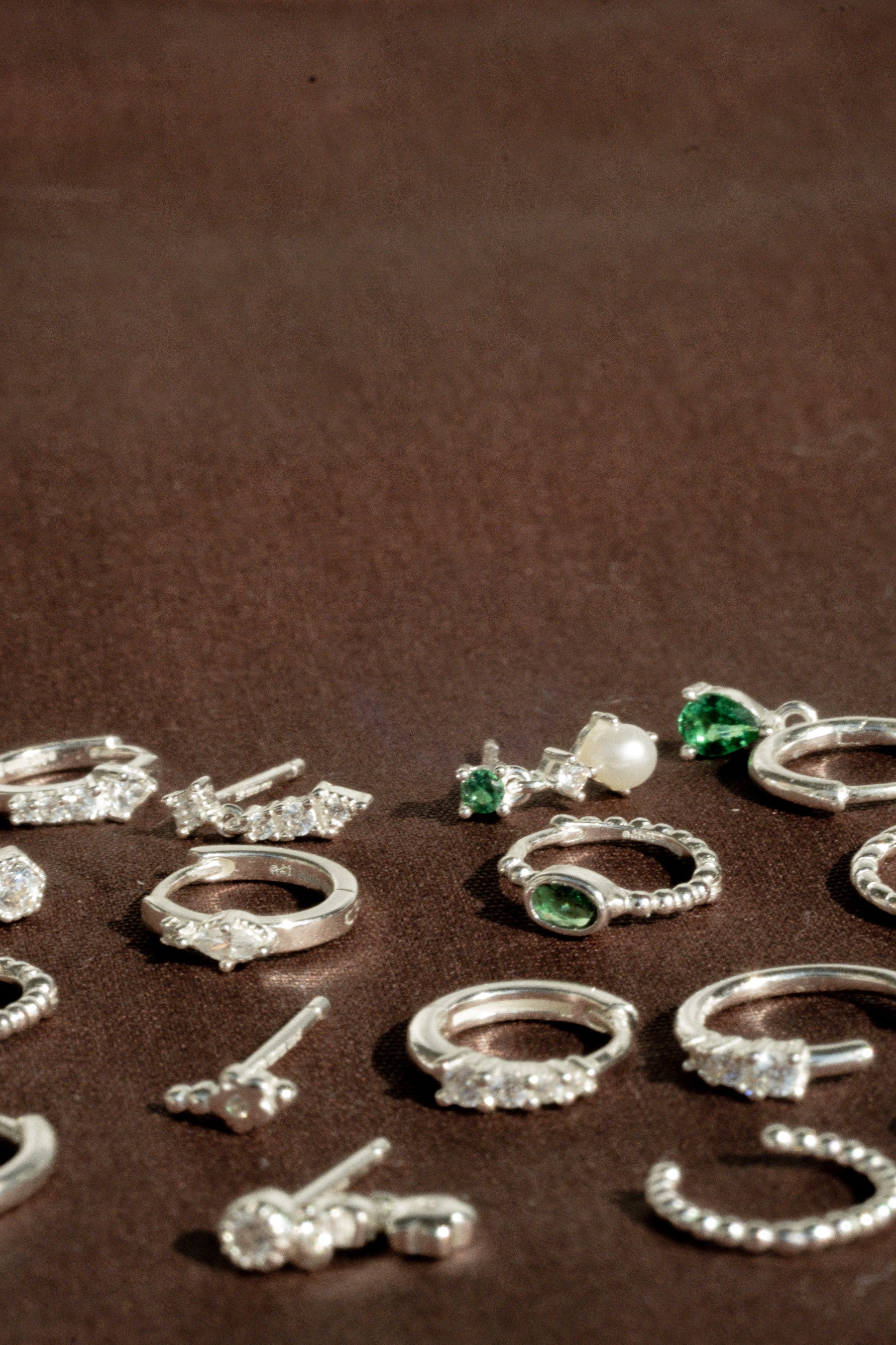 Clio Emerald Earrings Set - Sterling Silver