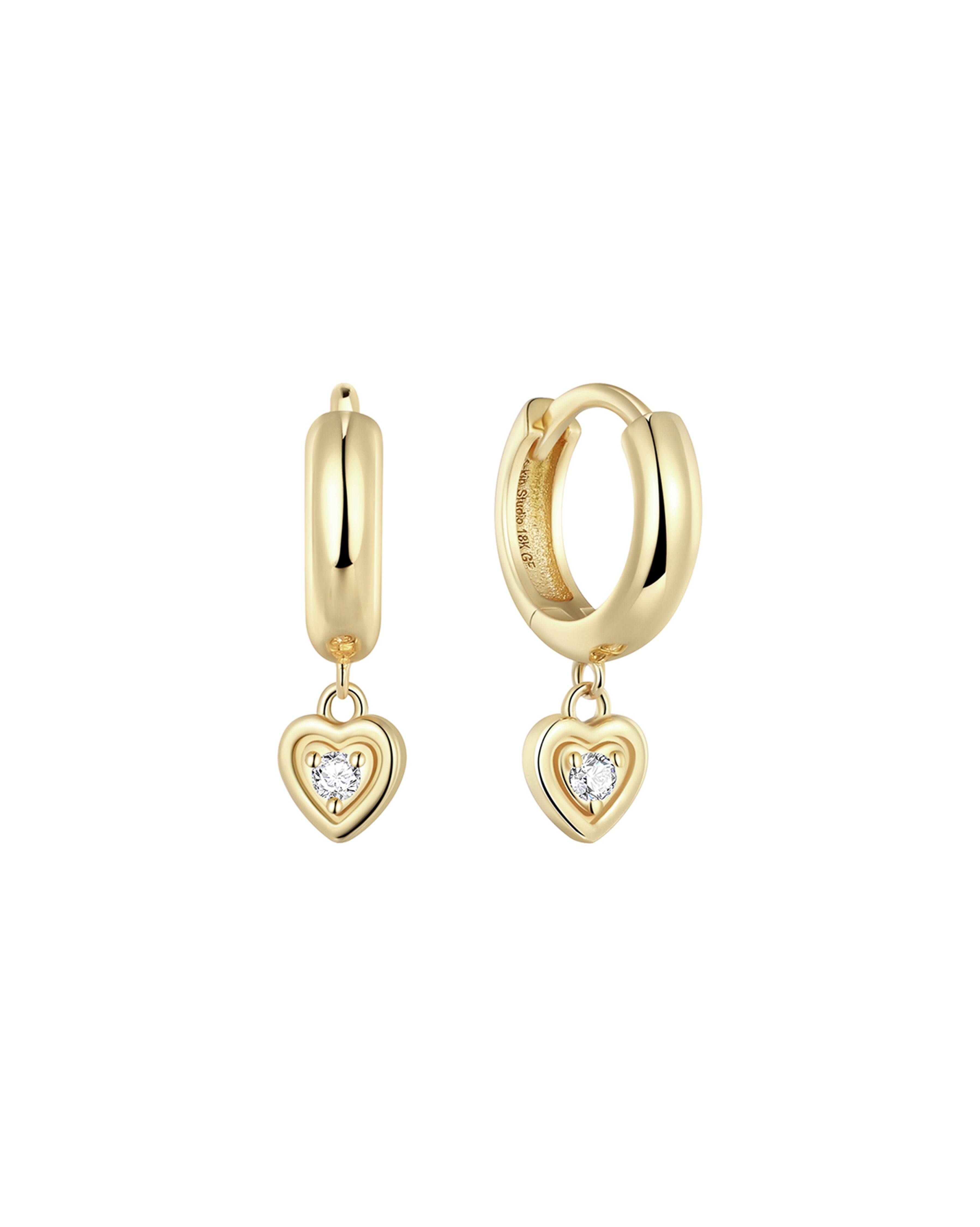 Ella Bold Heart Hoops - 9K Solid Gold