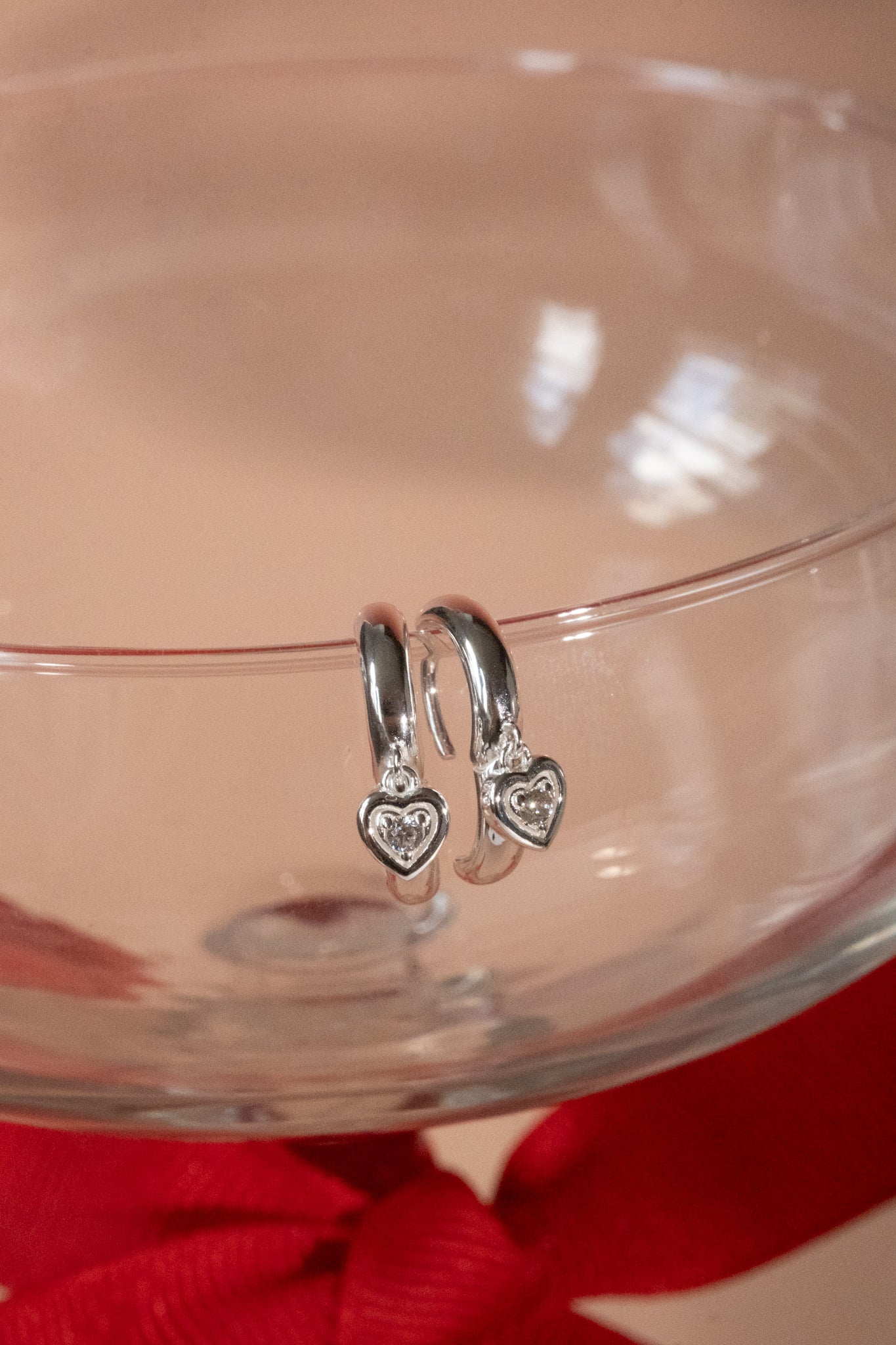 Ella Bold Heart Hoops - Sterling Silver