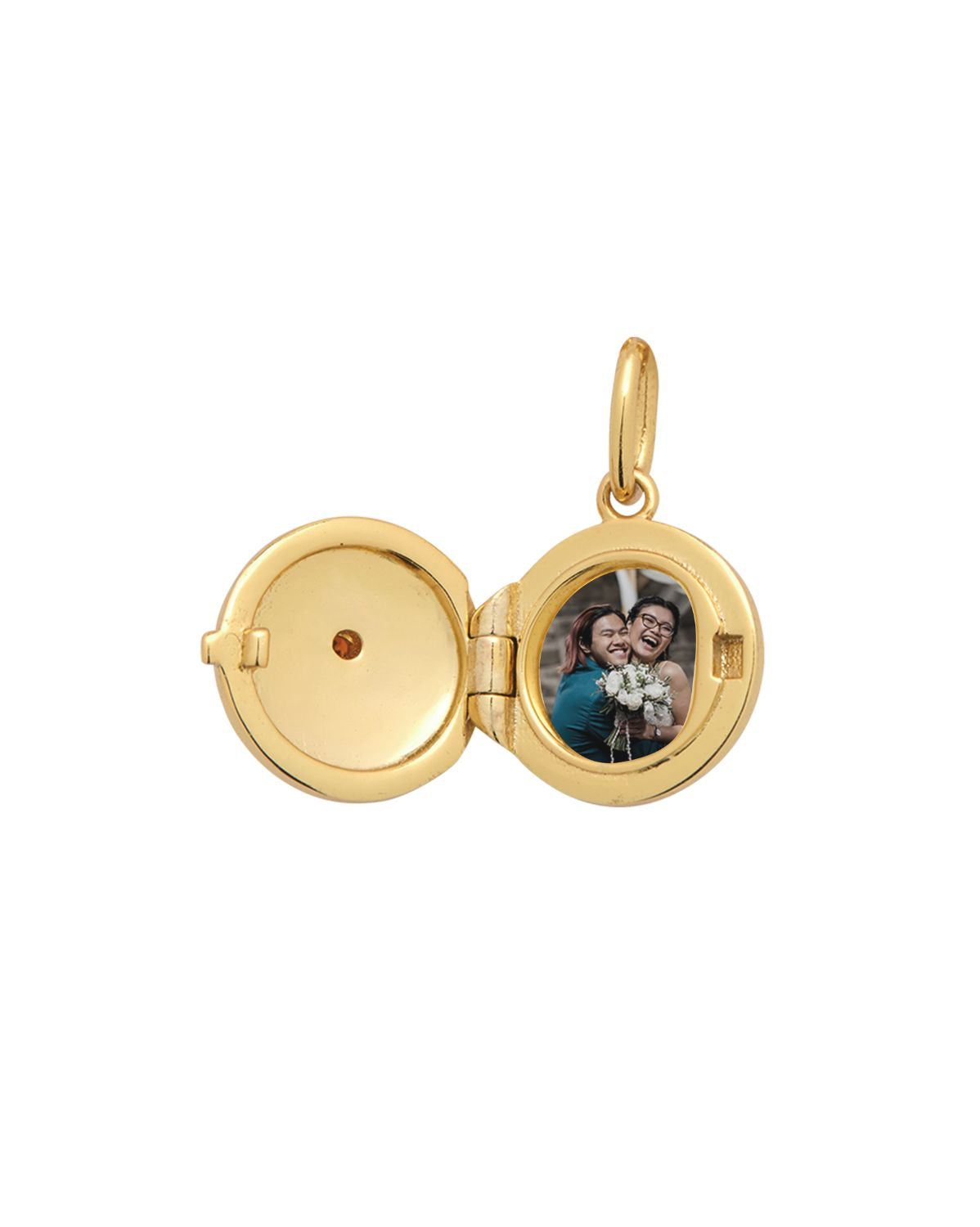 Carla Bow Engravable Locket Pendant - 9k Solid Gold