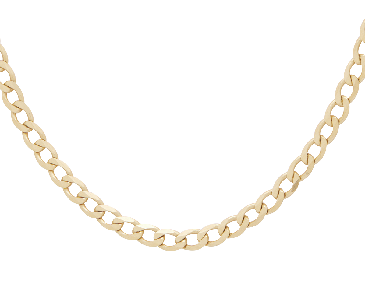 14K Solid Gold Frank Curb Necklace S kin Studio Minimal