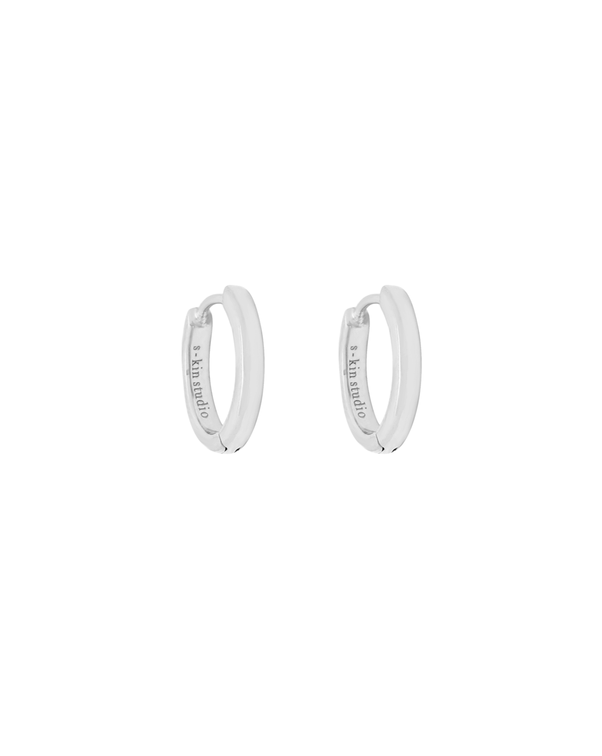 Grace Small Solid Gold Hoops - White Gold