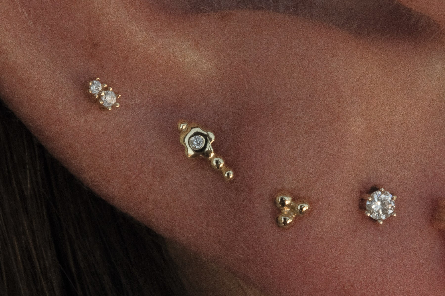 Petite Piercing Stud - 18K Gold Filled | Internally Threaded Earring ...