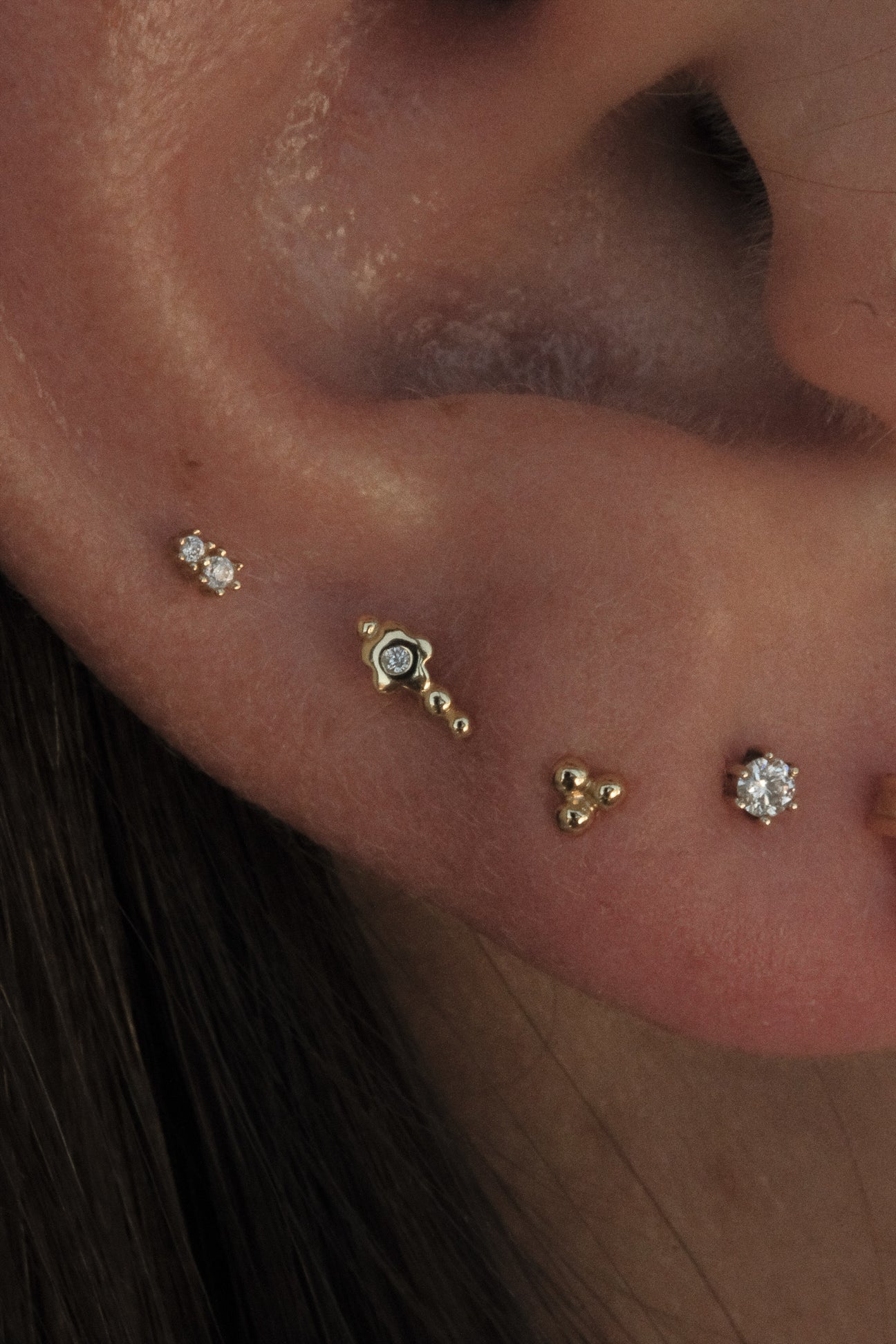 Petite Piercing Stud - 18K Gold Filled | Internally Threaded Earring ...