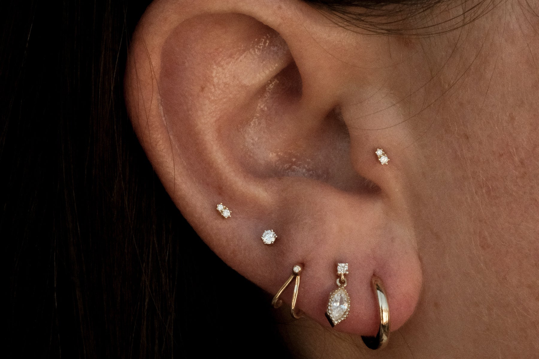 Petite Piercing Stud - 18K Gold Filled | Internally Threaded Earring ...