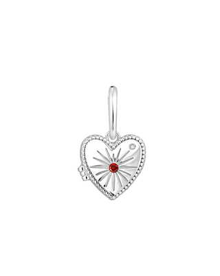 Heart Locket Charm - Sterling Silver