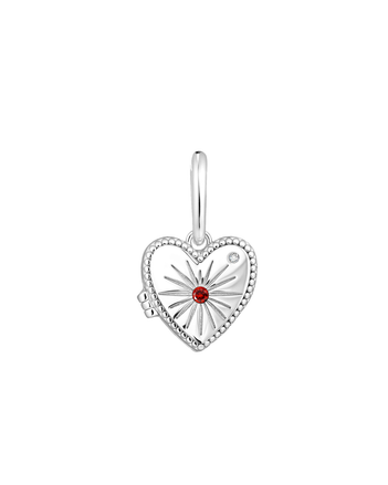 Heart Locket Charm - Sterling Silver