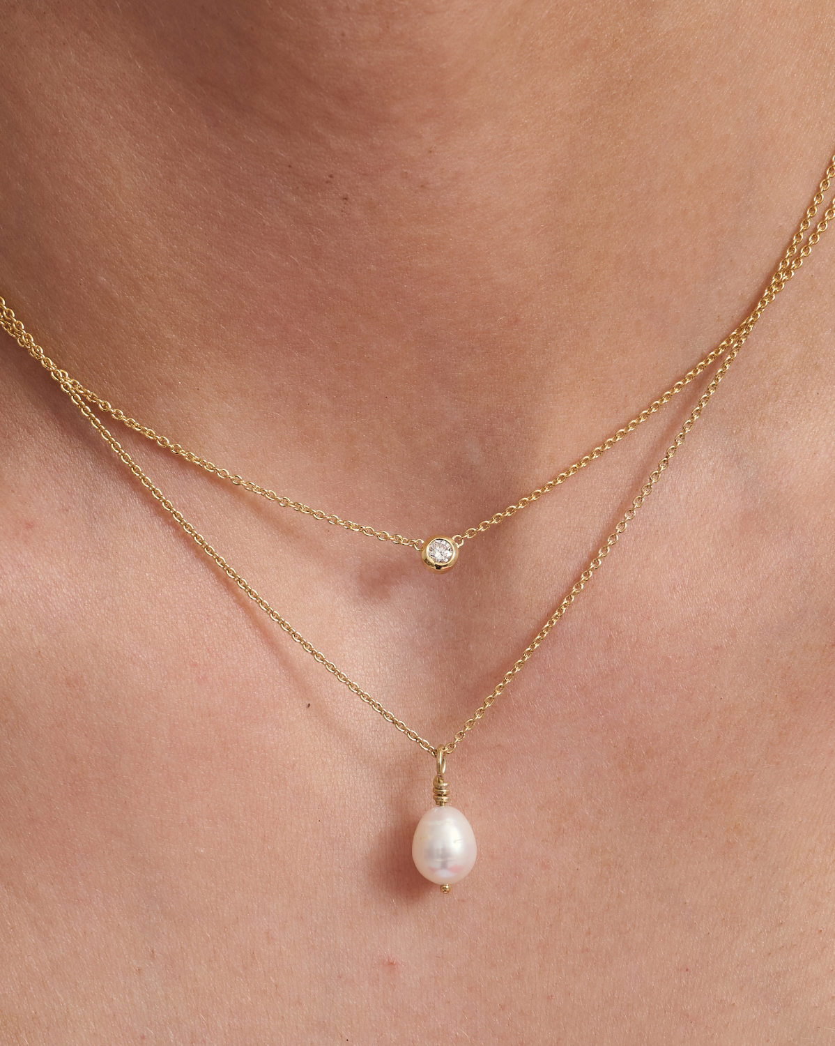 Kaia Pearl Solid Gold Necklace