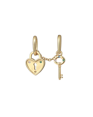 Key And Heart Lock Charm