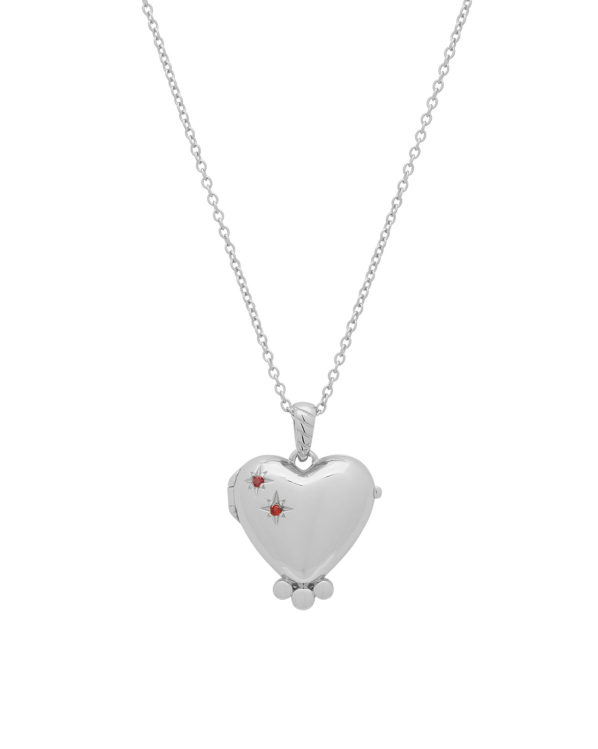 Love Heart Engravable Locket Necklace - Sterling Silver