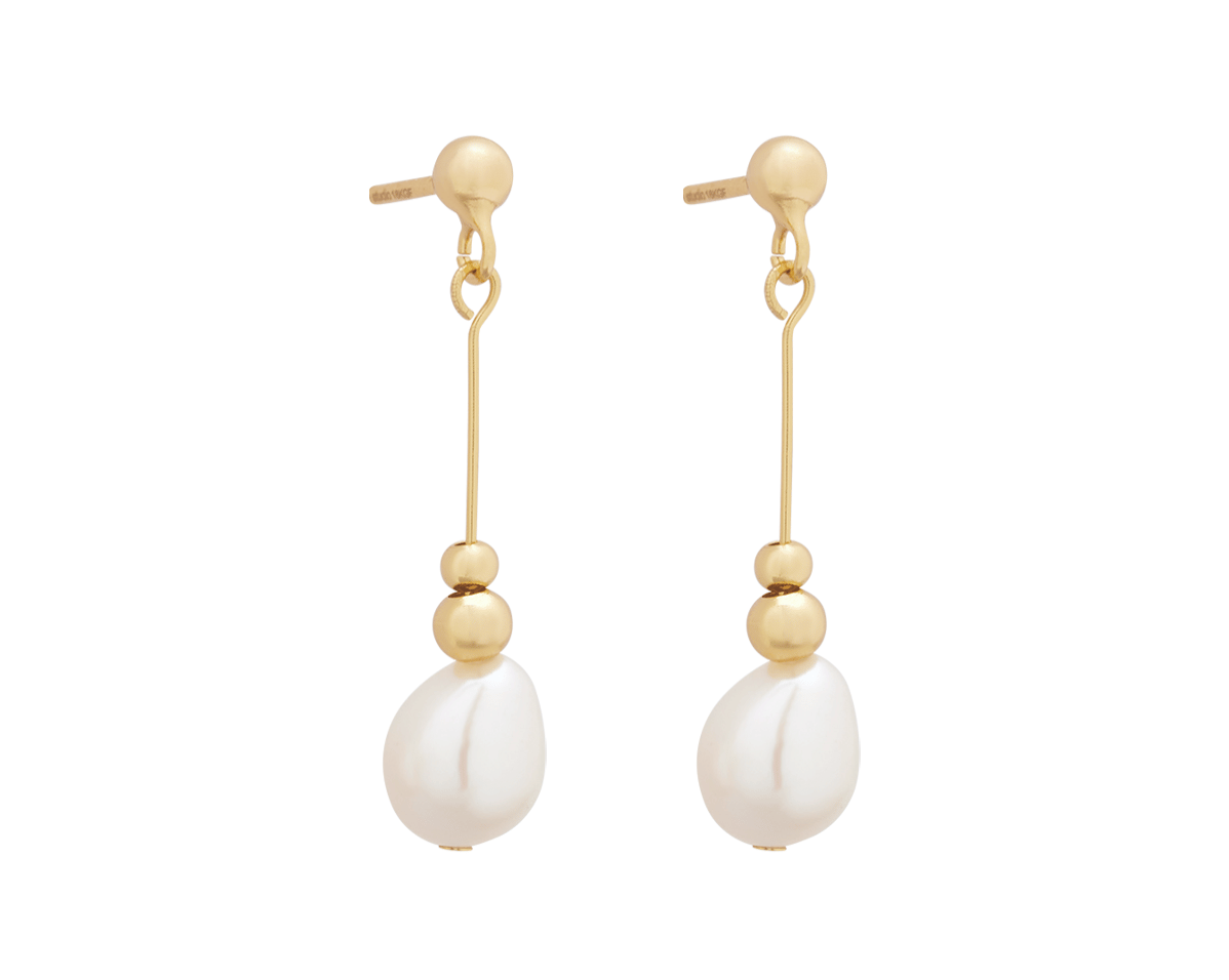Meghan Pearl Dangle Earrings - S-kin Studio | Minimal Jewellery – S-kin ...