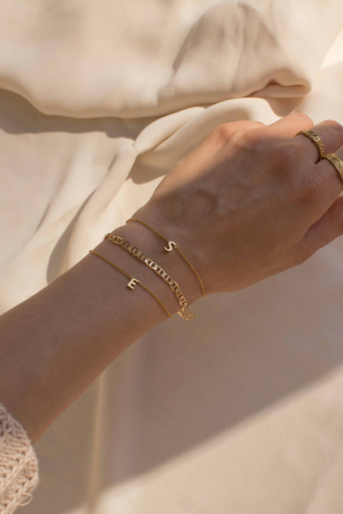 The Initial Bracelet - Metal : 14kt Yellow Gold - The M Jewelers