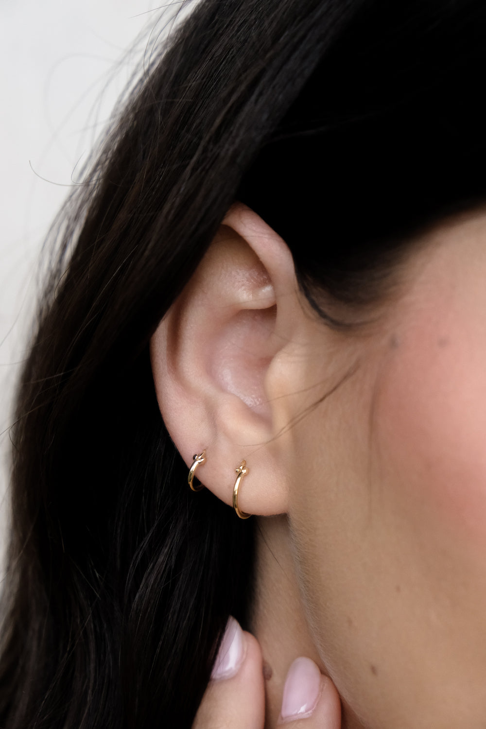 Solid Gold Slim Latch Hoops - 9mm