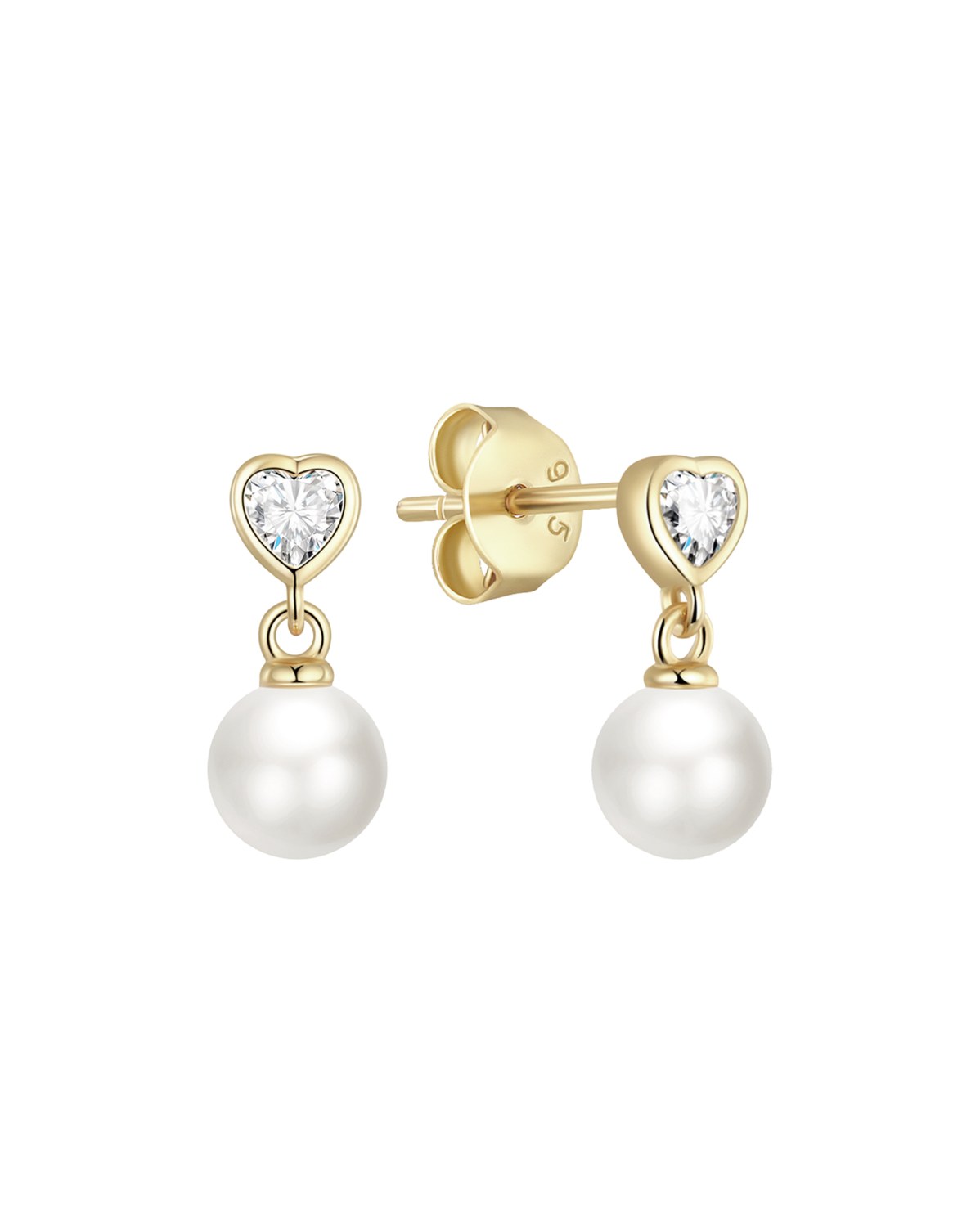 Motunui Heart Pearl Drop Studs