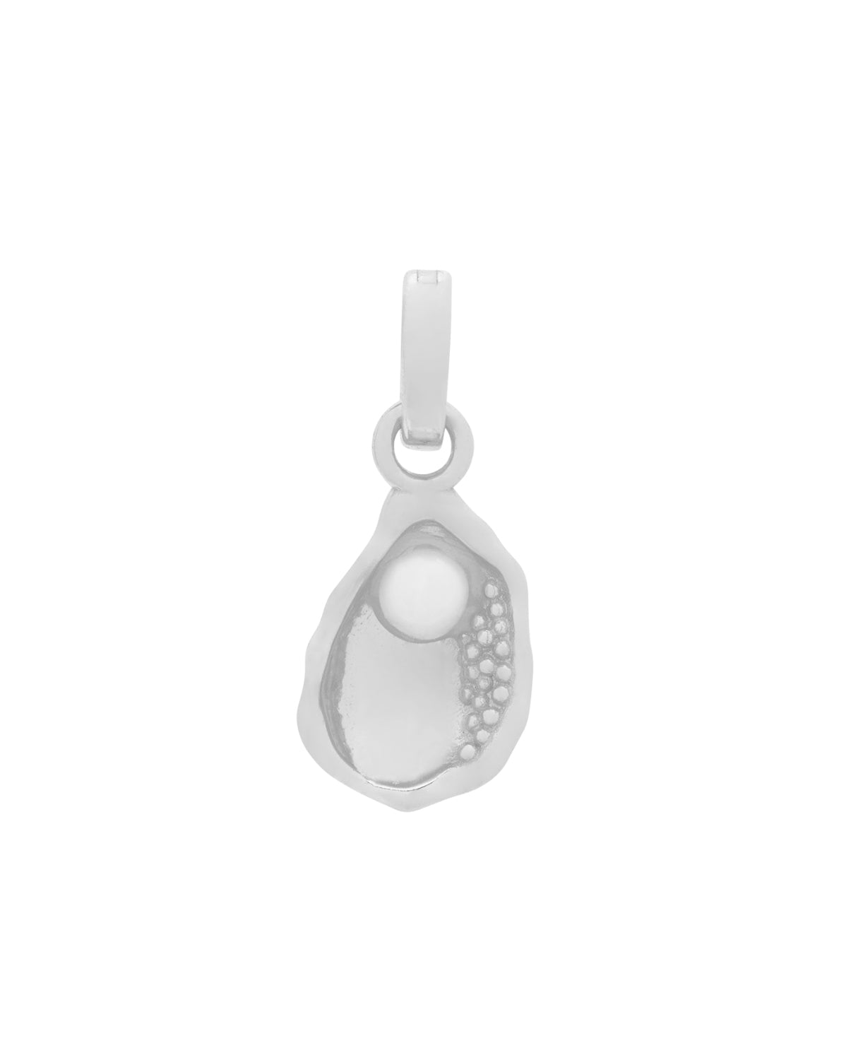 Oyster Pendant Charm - Sterling Silver