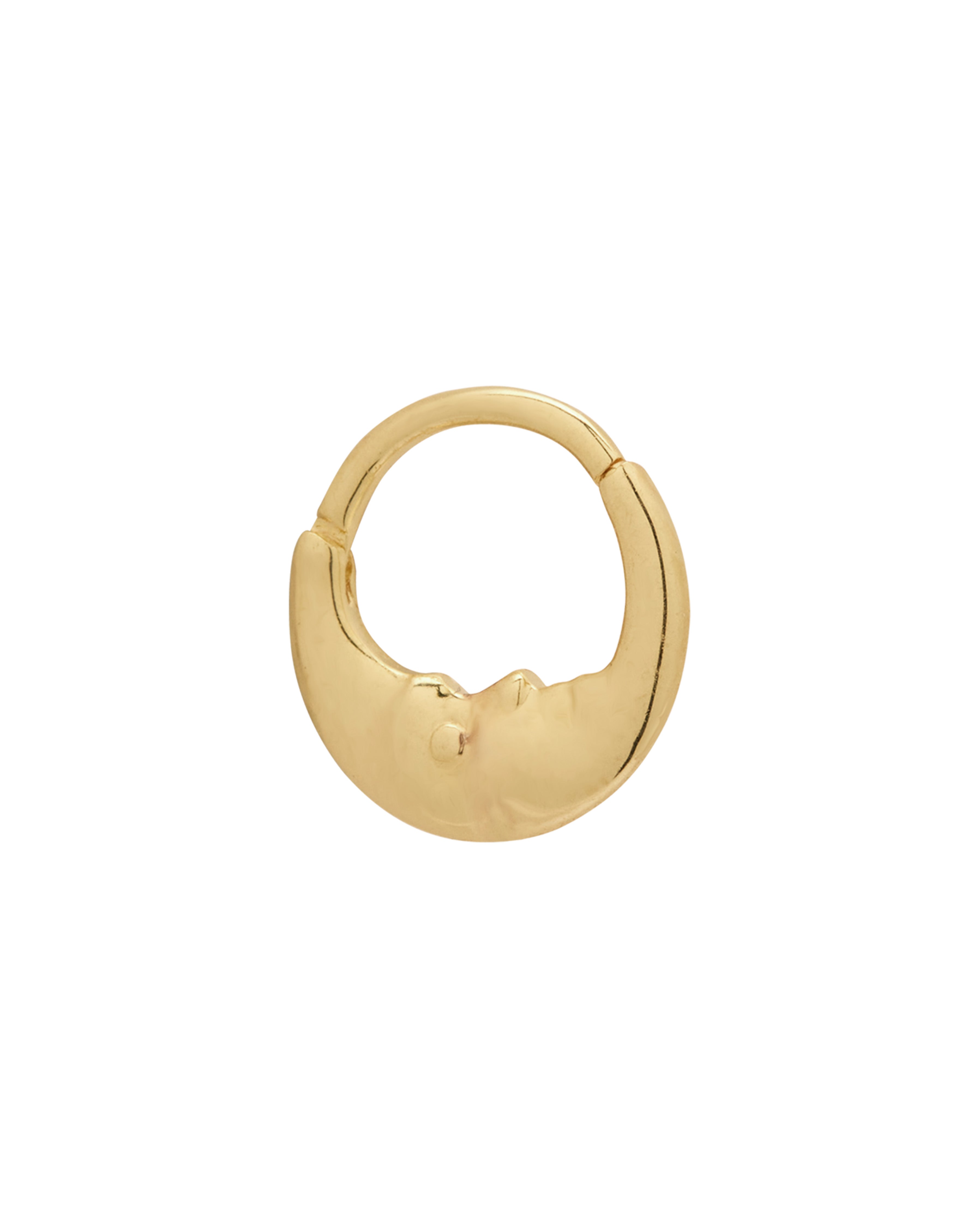 14K Solid Gold La Luna Clicker Hoop