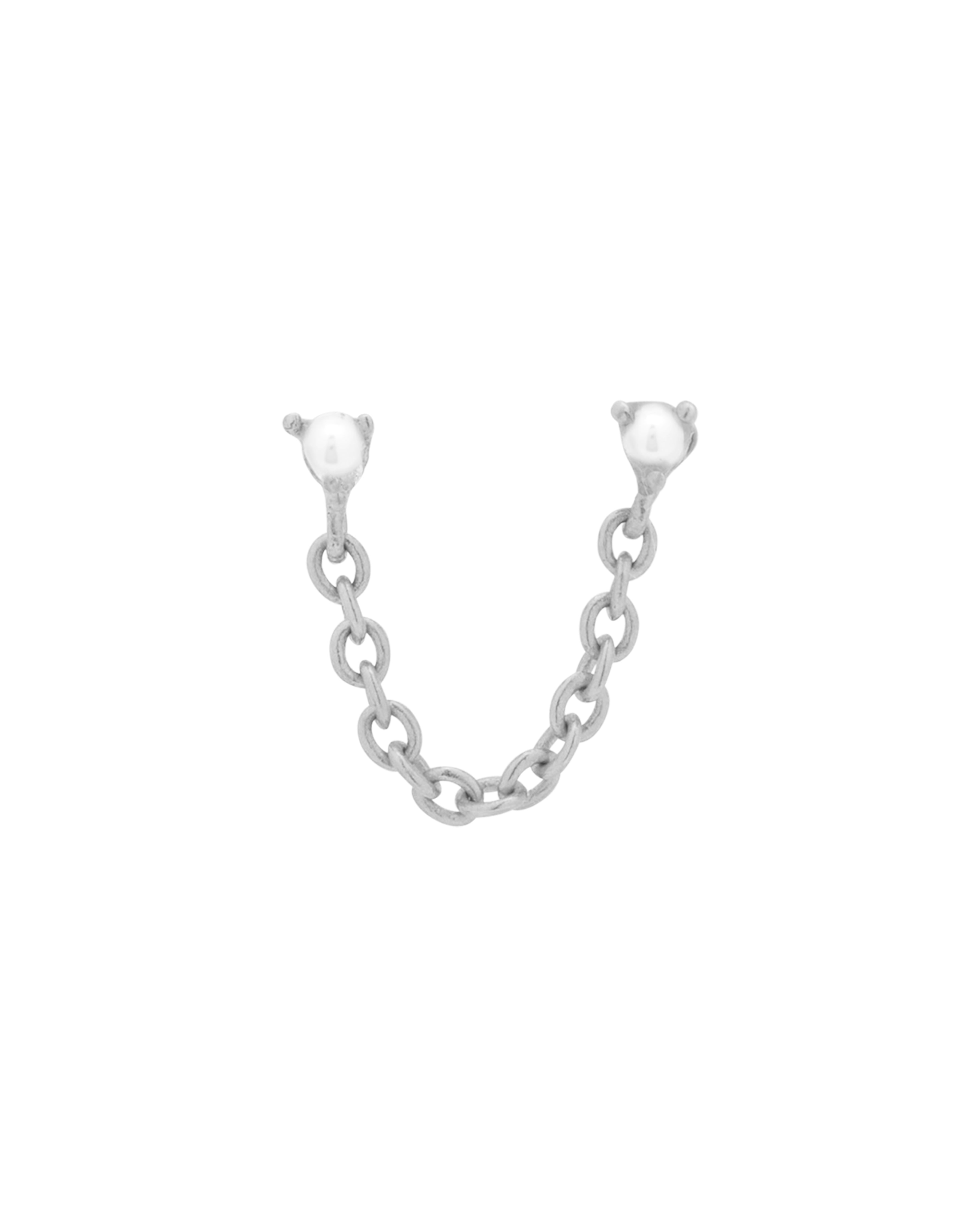 Orla Pearl Double Piercing Stud  - Sterling Silver