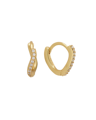 Valentina Wavy Pave Hoops