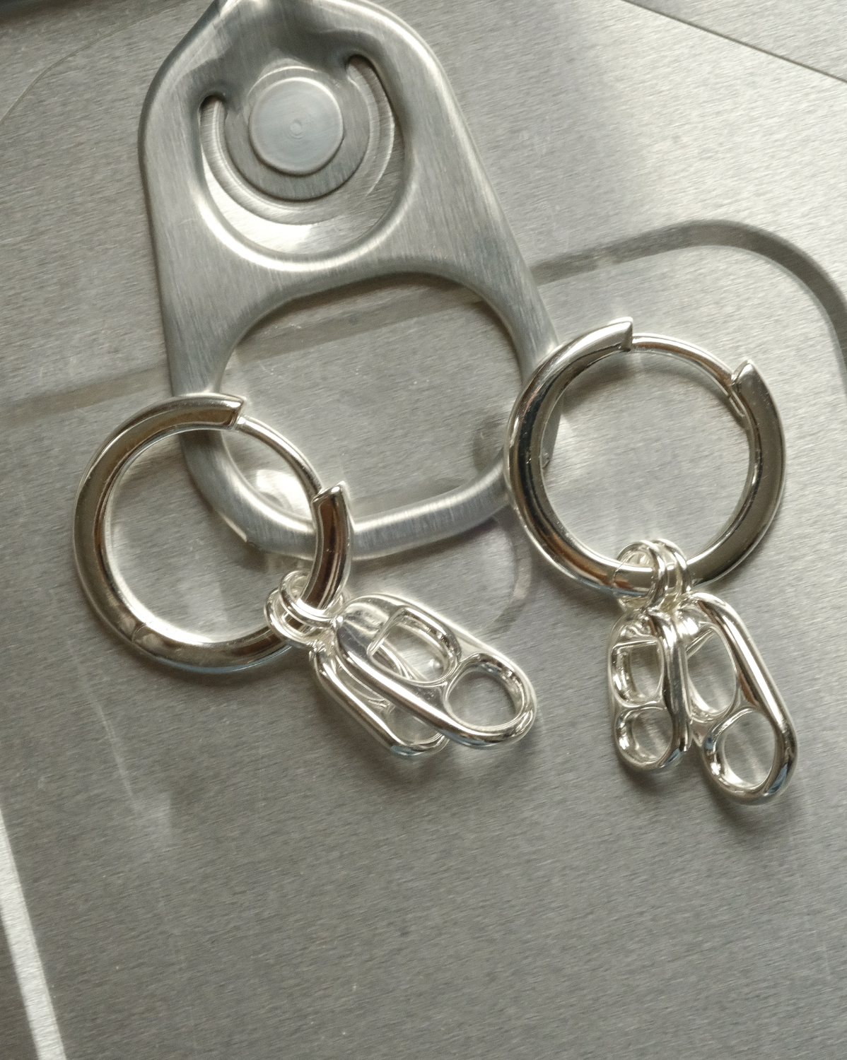 Pop Tab Y2K Hoops - Sterling Silver
