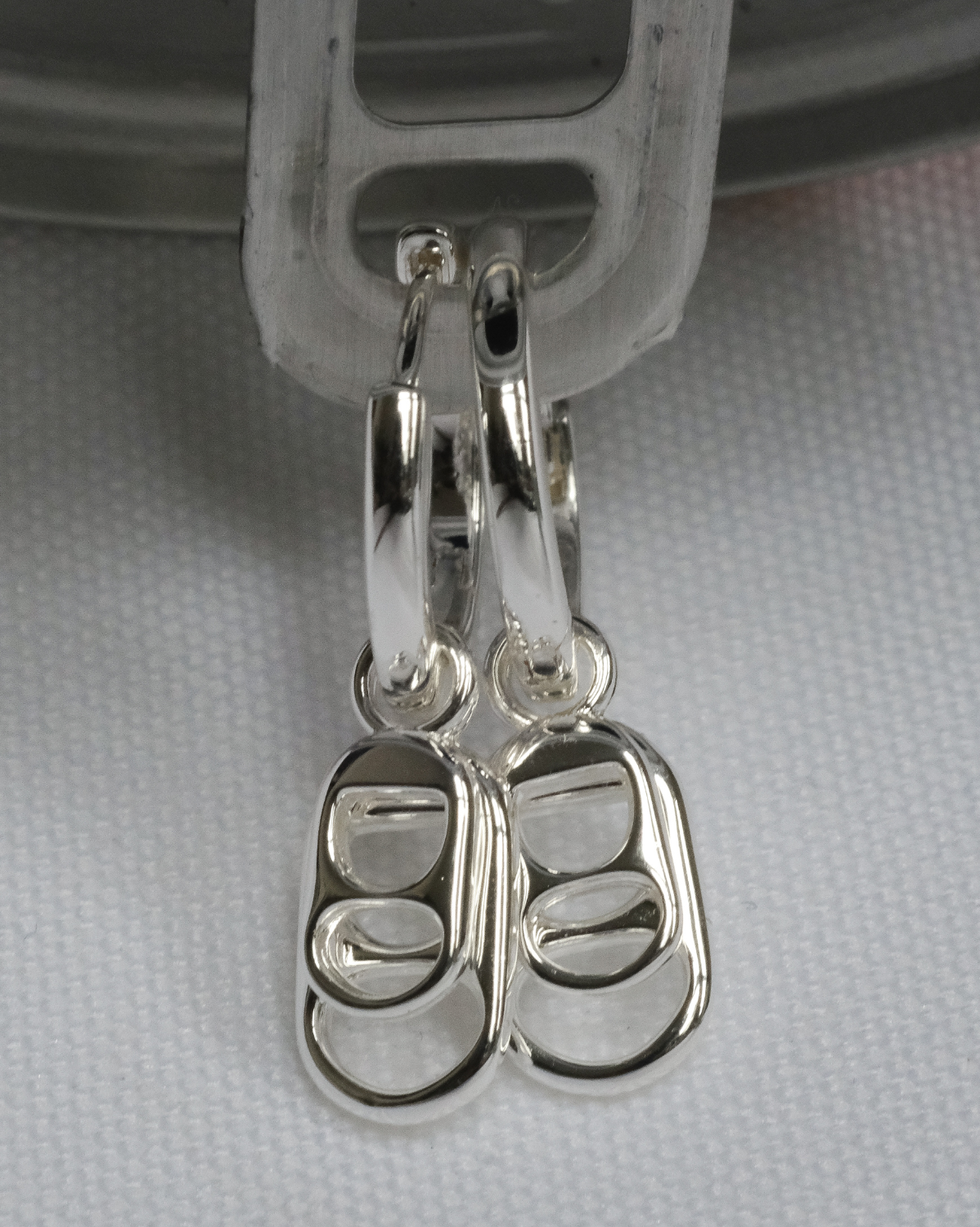 Pop Tab Y2K Hoops - Sterling Silver