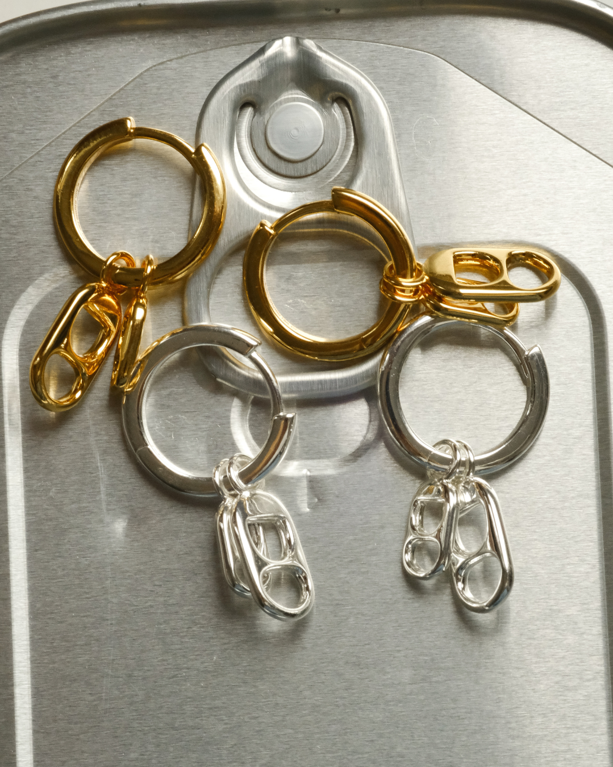 Pop Tab Y2K Hoops - Sterling Silver
