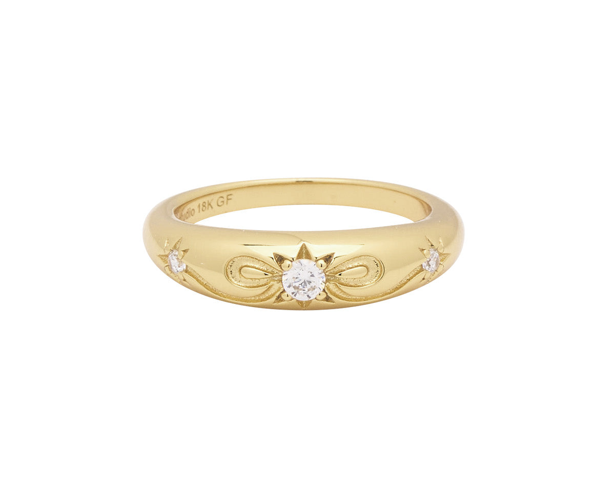Pretty Please Bow Ring 18K Gold Fill S-kin Studio Jewelry