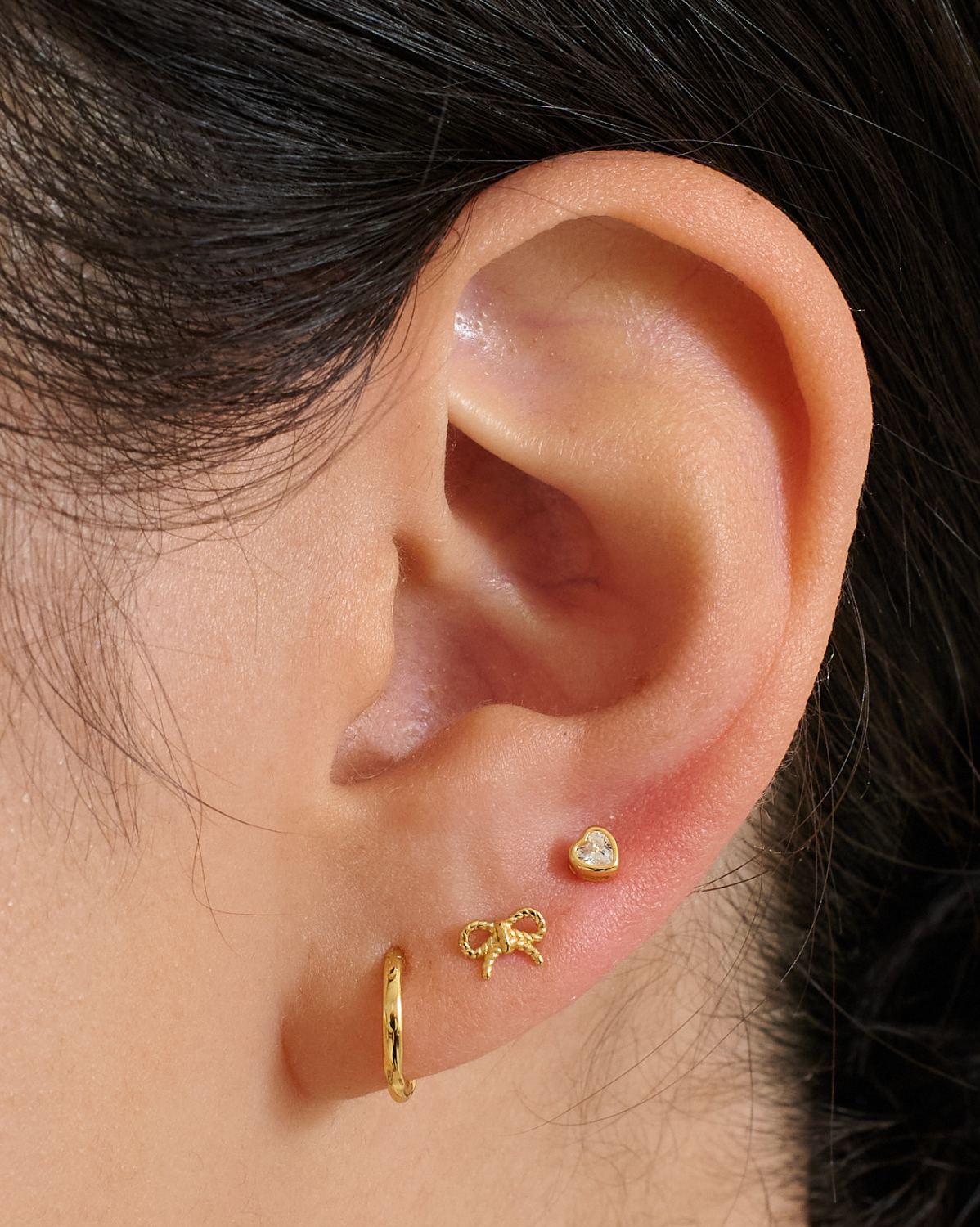 Bezel Heart Stud