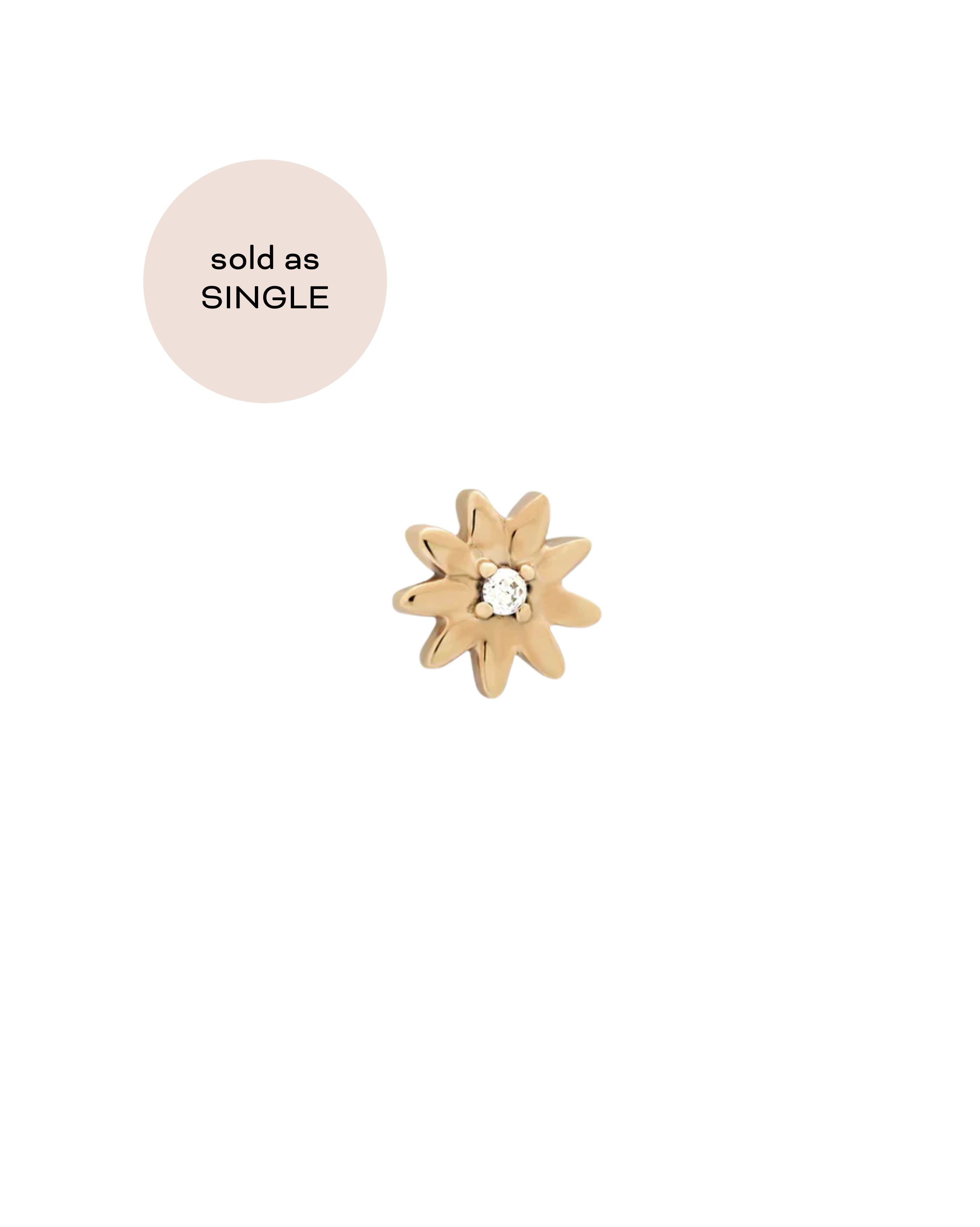 Leilani Solid Gold Flower Diamond Stud