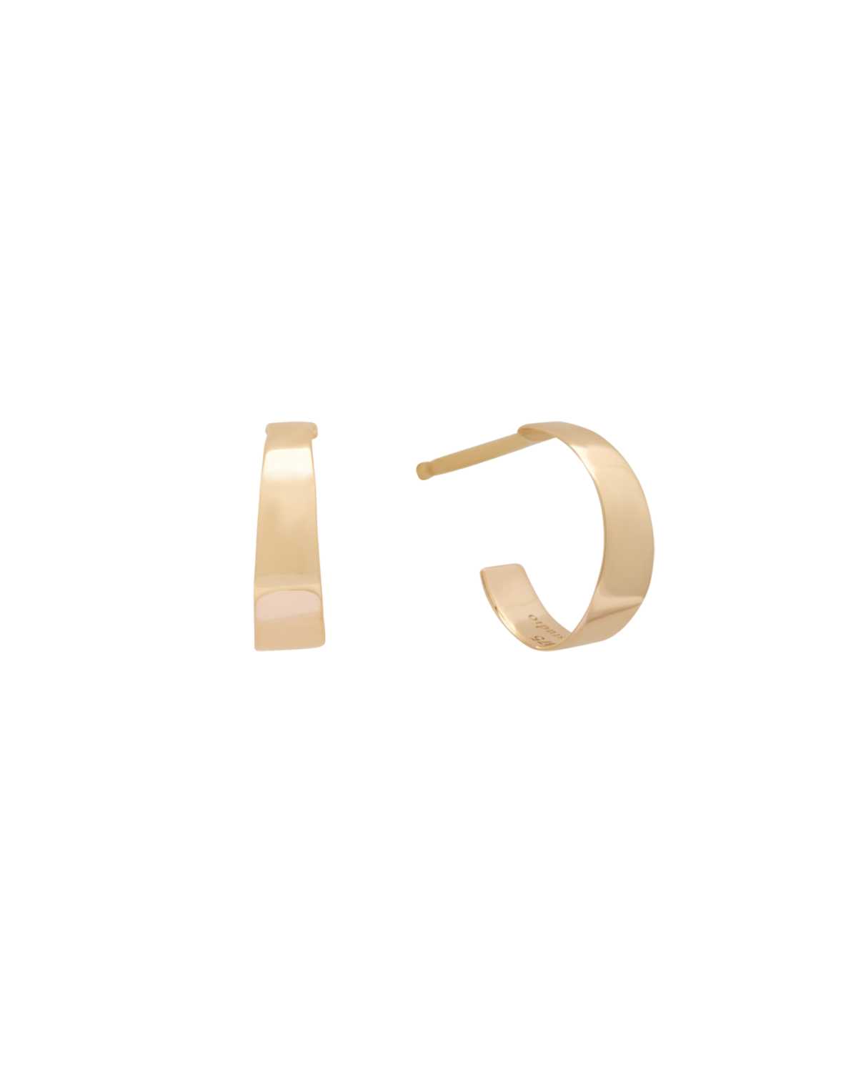 Solid Gold Flat Delicate Hoops