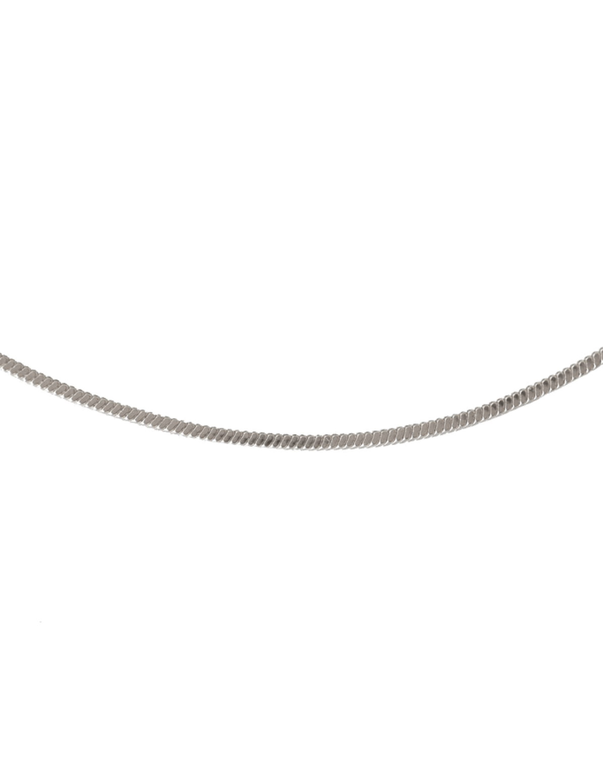 Square Snake Chain Necklace - Sterling Sliver