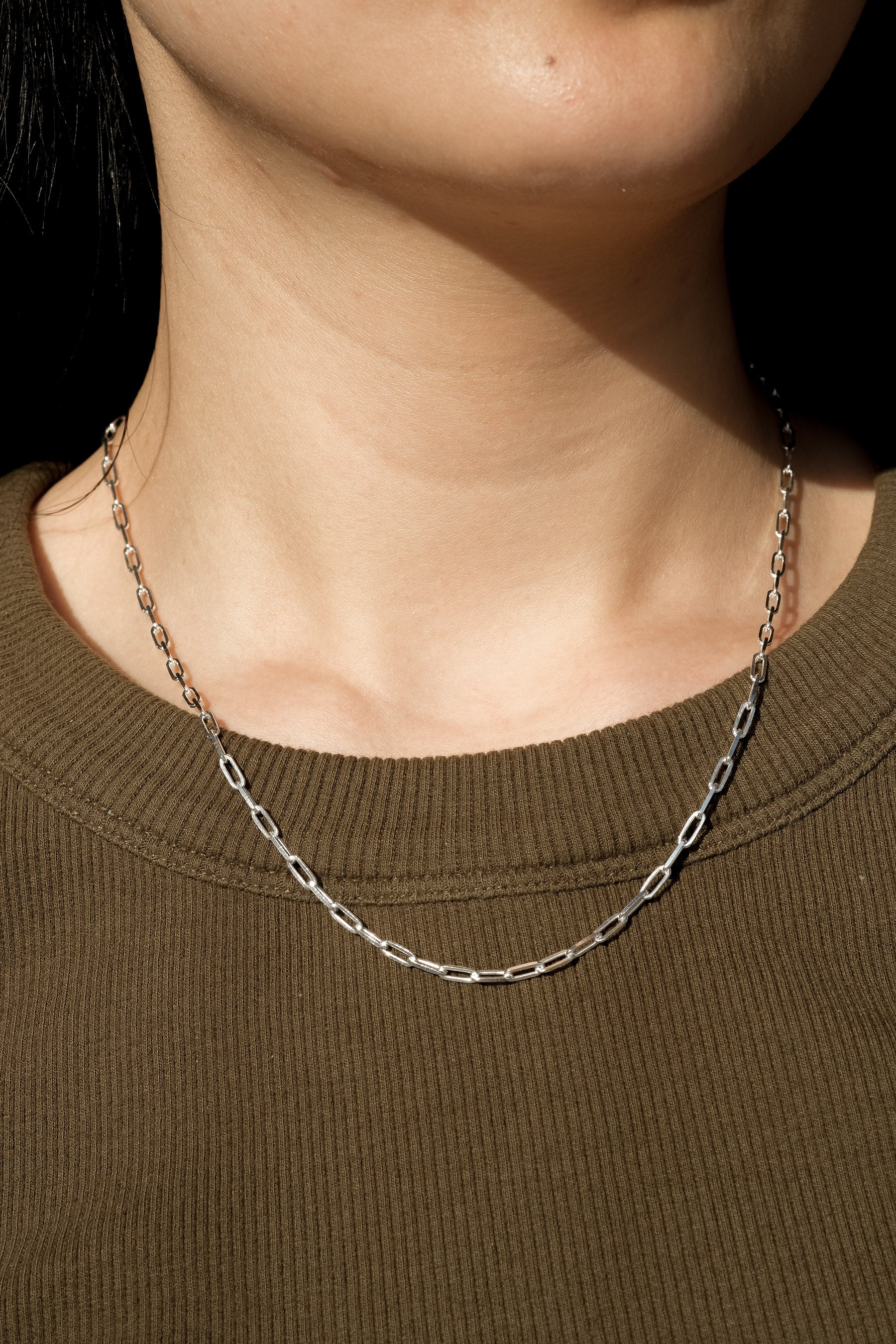 Chunky Paperclip Chain Necklace - Sterling Silver