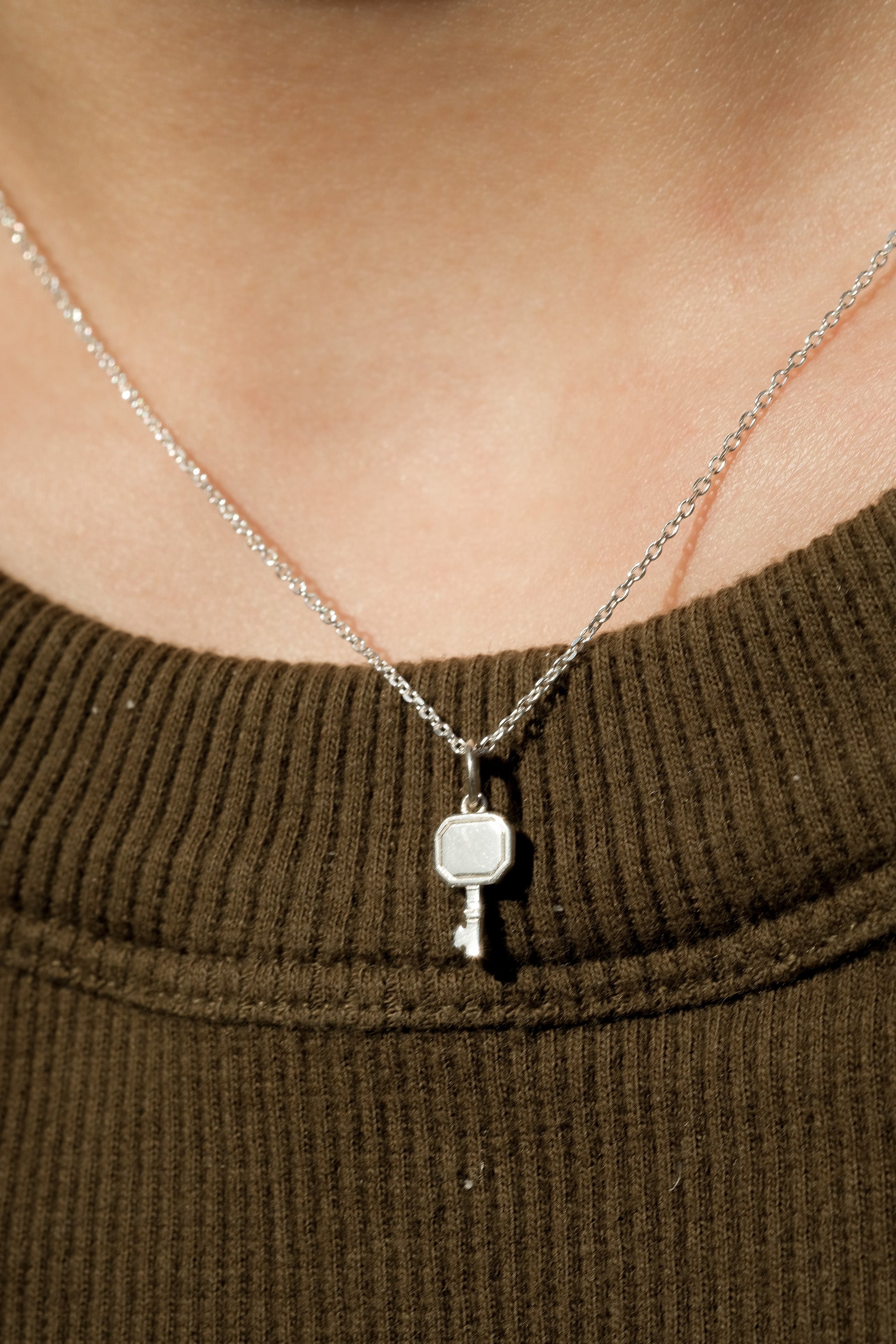 Anywhere Key Engravable Necklace - Sterling Silver