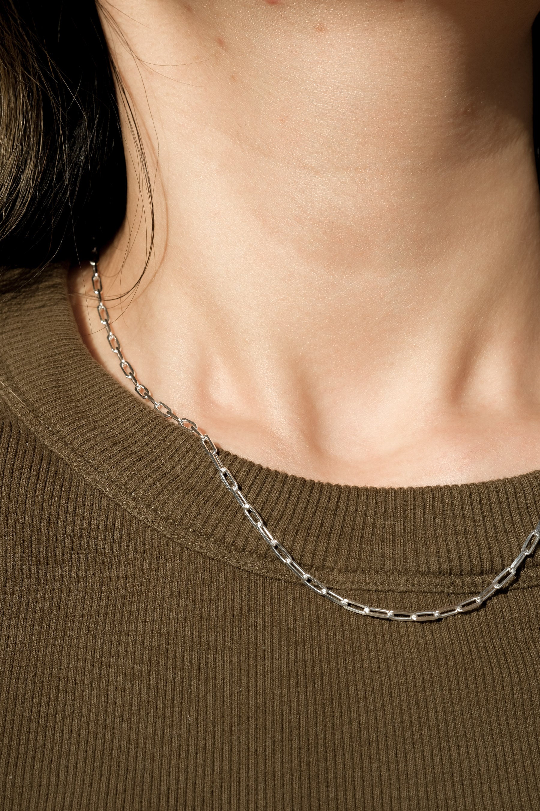 Chunky Paperclip Chain Necklace - Sterling Silver